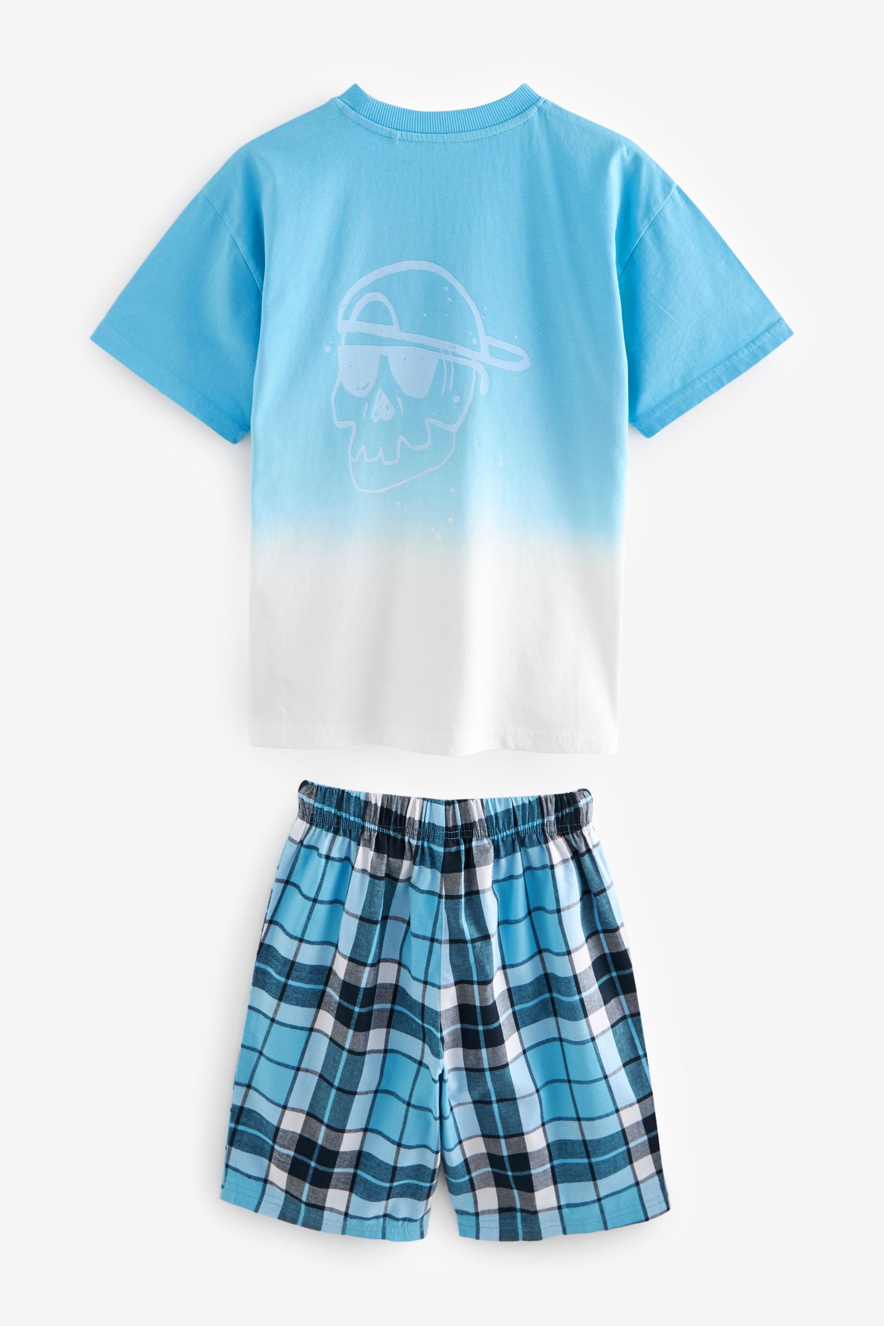 Blue Dip Dye Graphic Short Woven Bottom Pyjamas 2 Pack (3-16yrs)