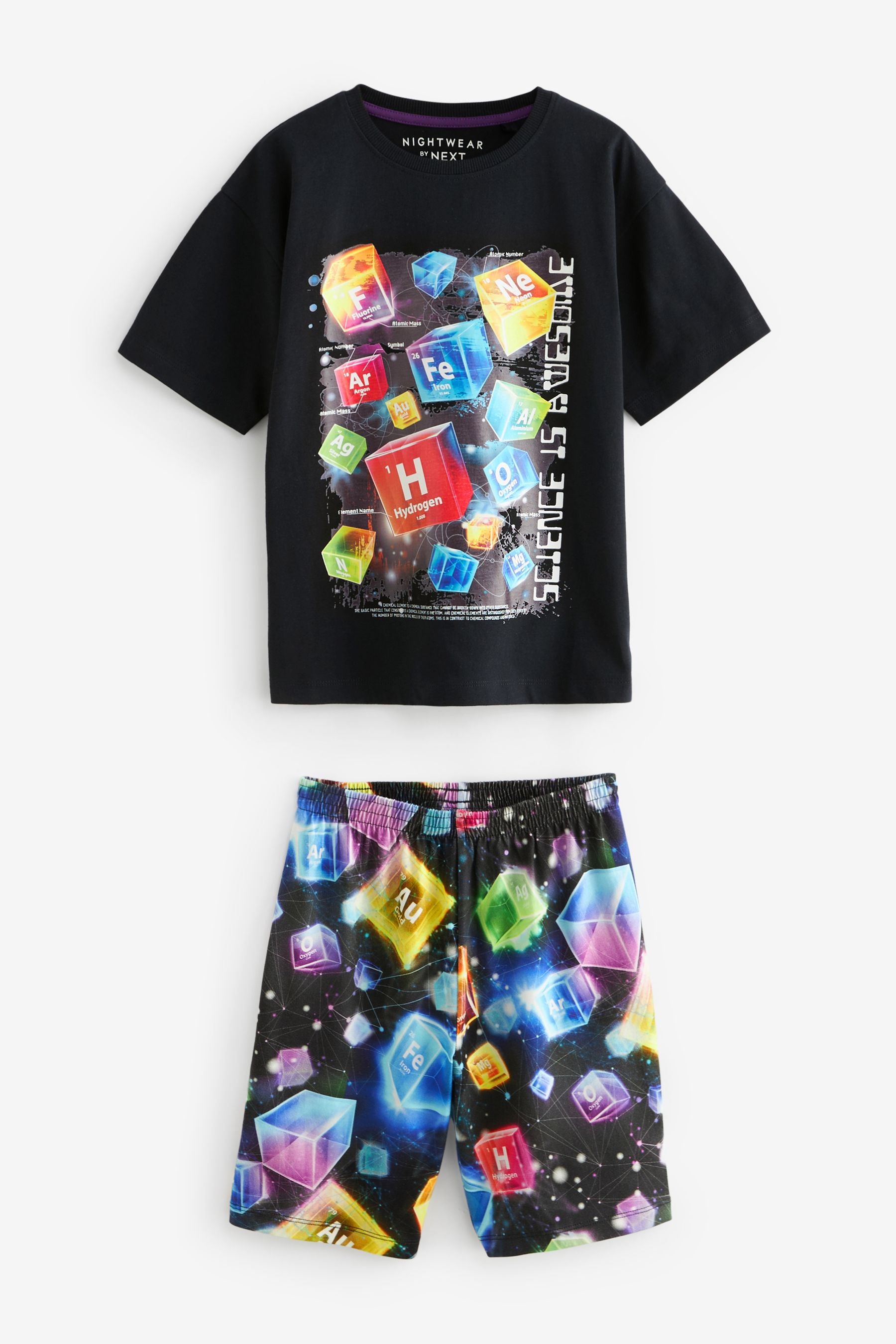 Multi Bright Science Single Short Pyjamas (3-16yrs)