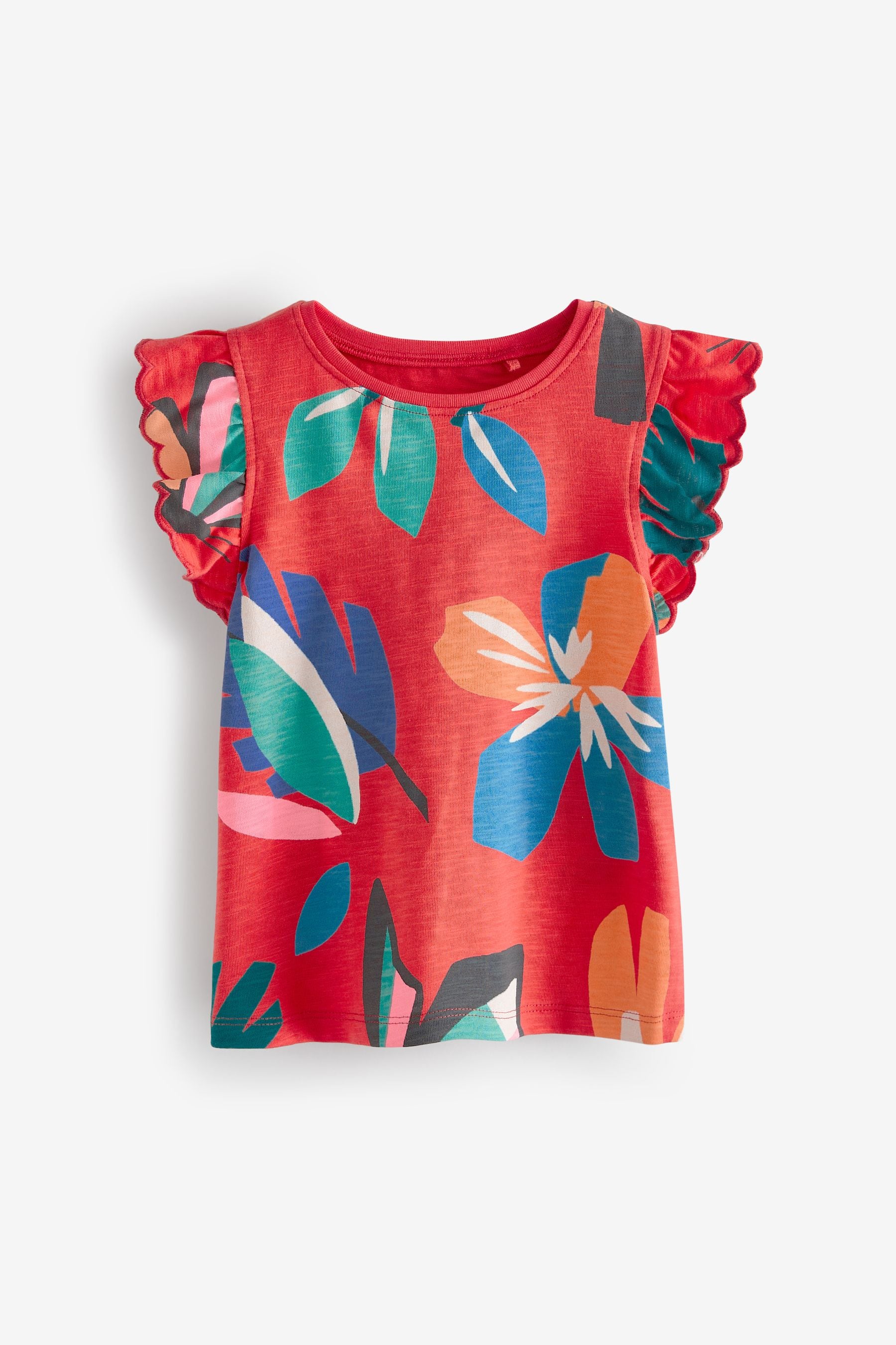 Red Tropical Toucan Scallop Vest (3mths-7yrs)