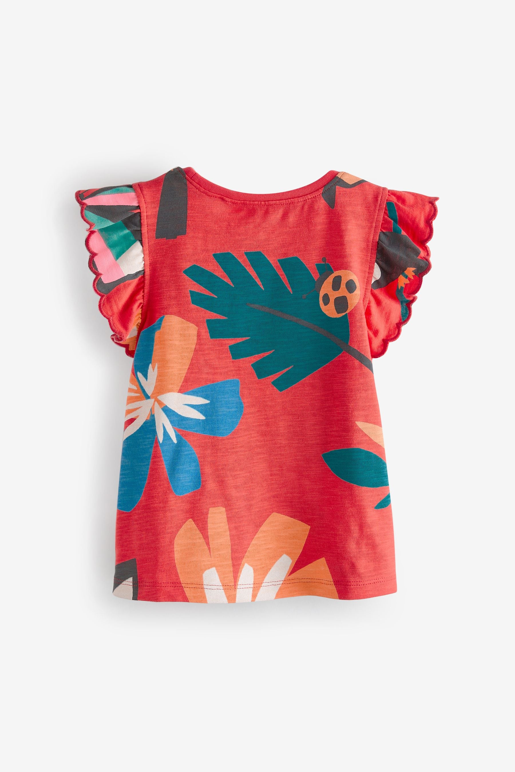 Red Tropical Toucan Scallop Vest (3mths-7yrs)