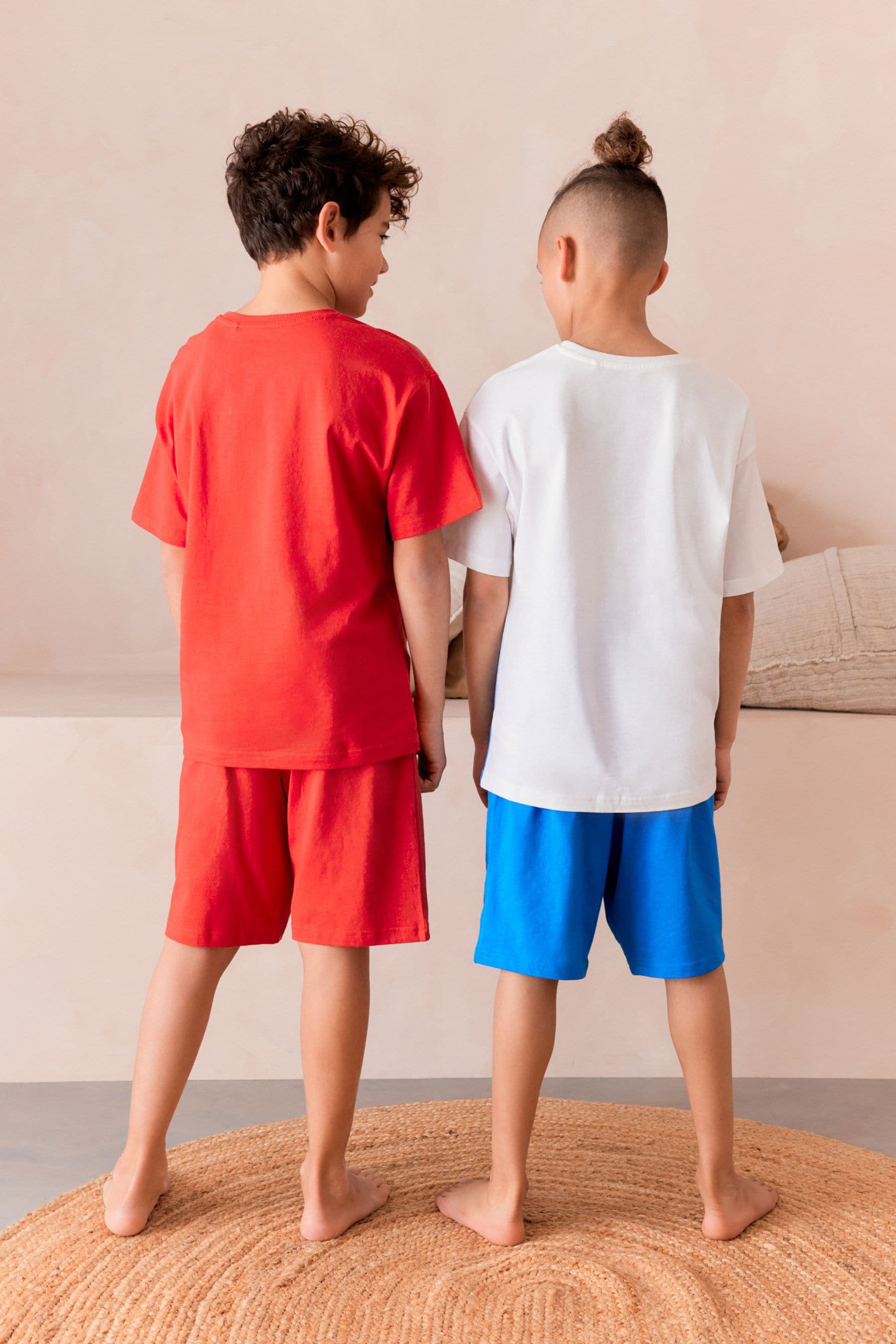 Red/White Gamer and Football Short Pyjamas 2 Pack (3-16yrs)