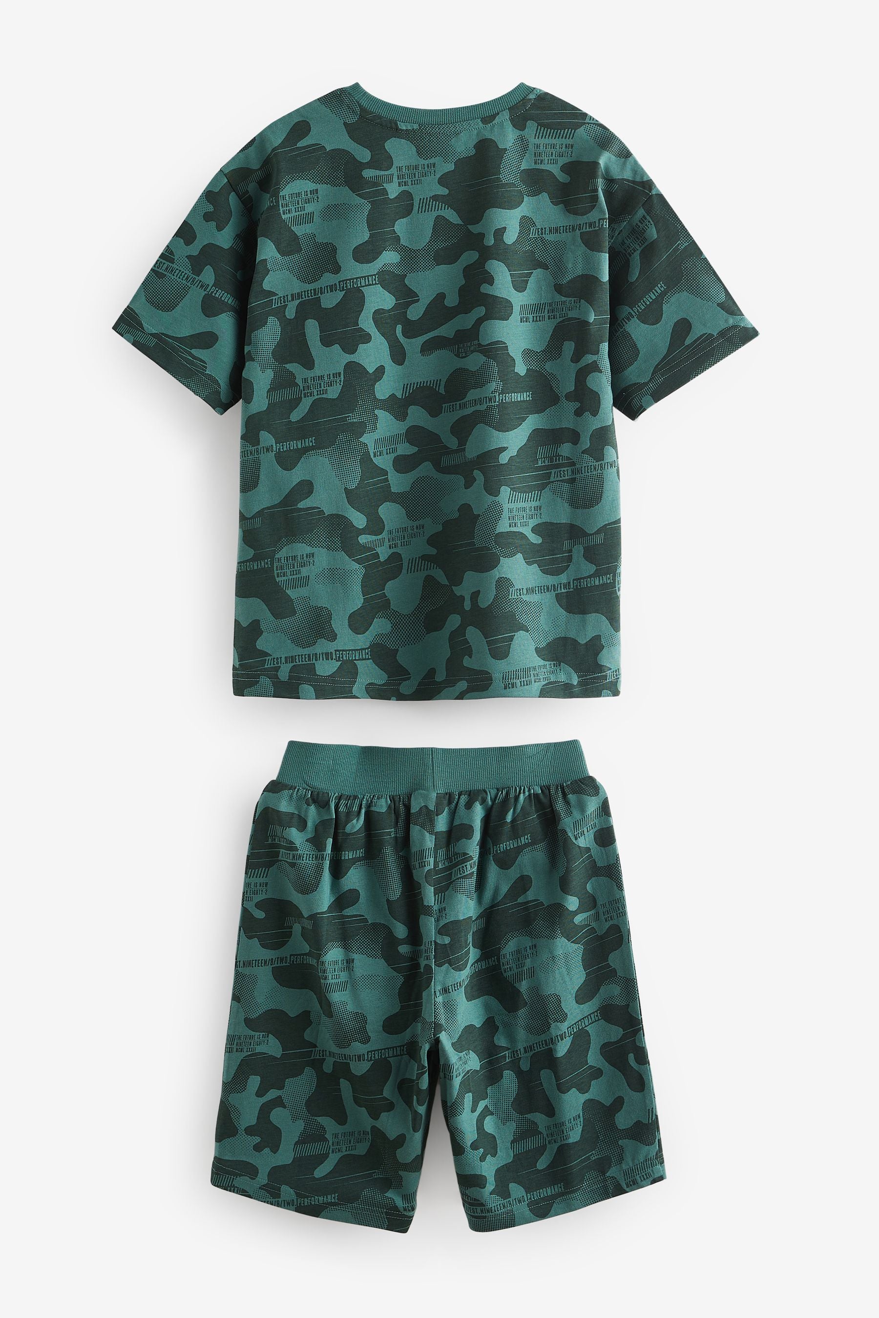 Blue/Grey/Green Camouflage Short Pyjamas 3 Pack (3-16yrs)