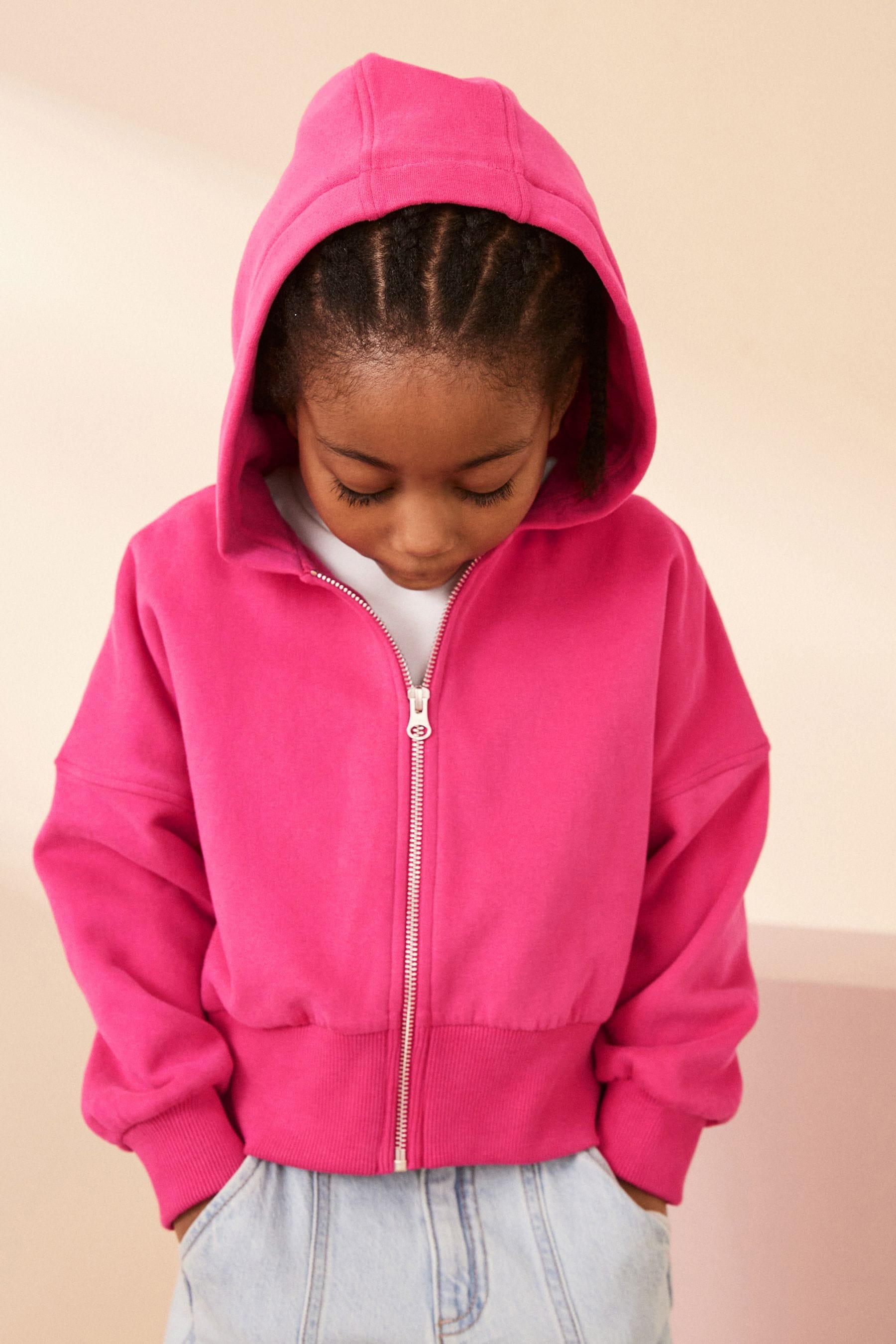 Pink Zip Through Hoodie (3-16yrs)