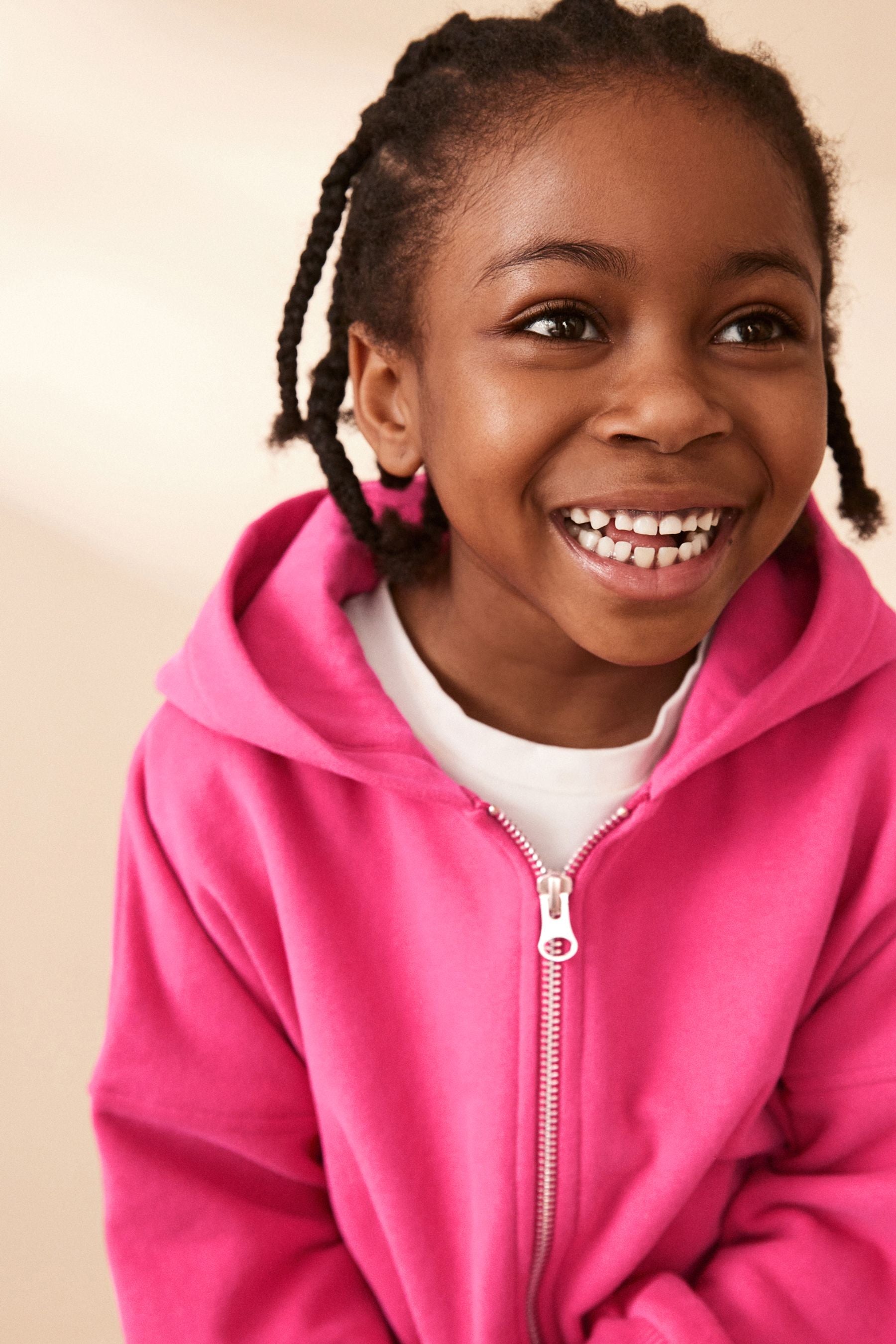 Pink Zip Through Hoodie (3-16yrs)