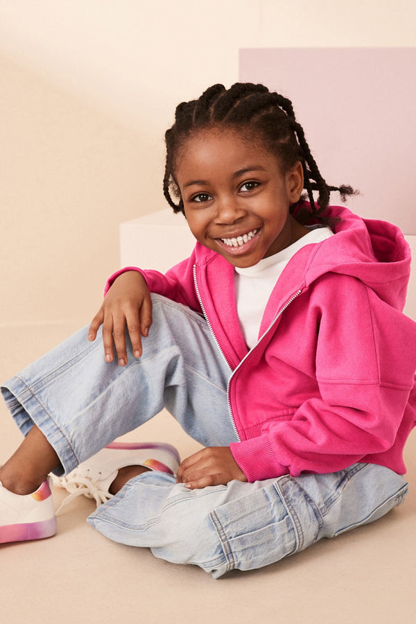 Pink Zip Through Hoodie (3-16yrs)