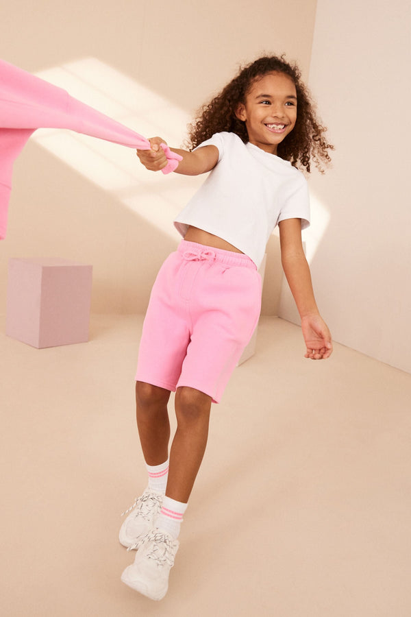 Fluro Pink Bermuda Jersey Shorts (3-16yrs)