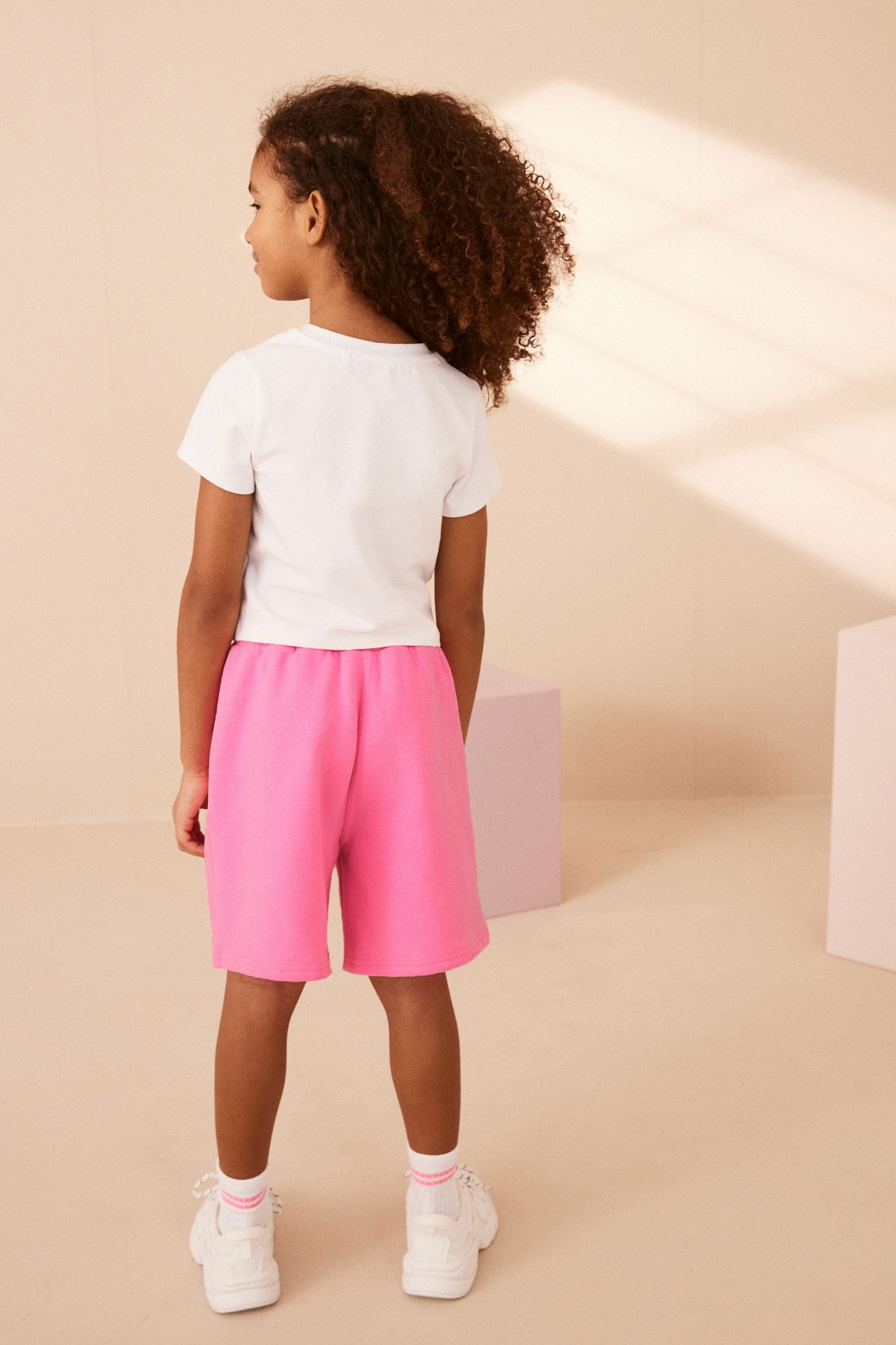 Fluro Pink Bermuda Jersey Shorts (3-16yrs)