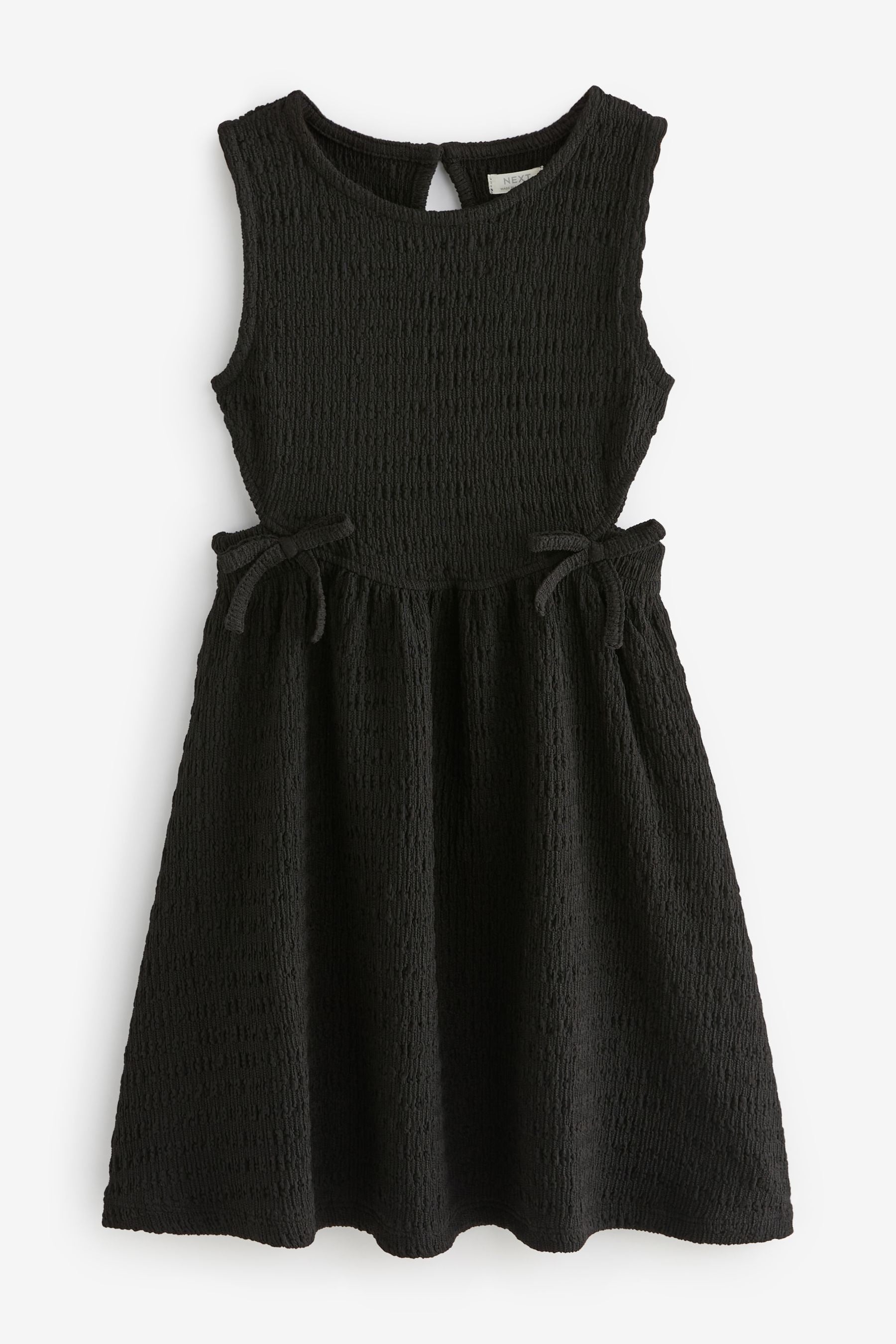 Black Textured Jersey Dress (3-16yrs)