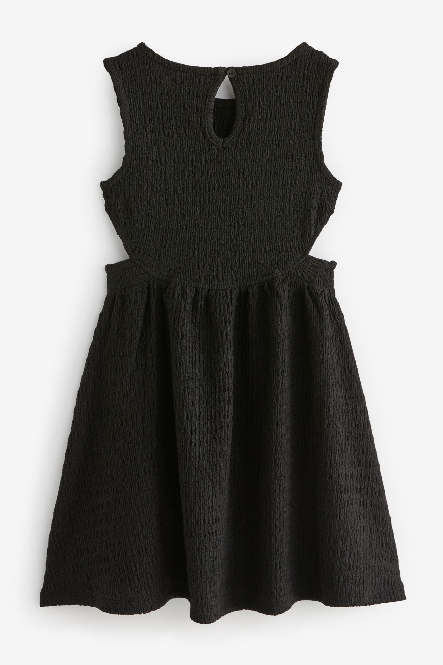 Black Textured Jersey Dress (3-16yrs)