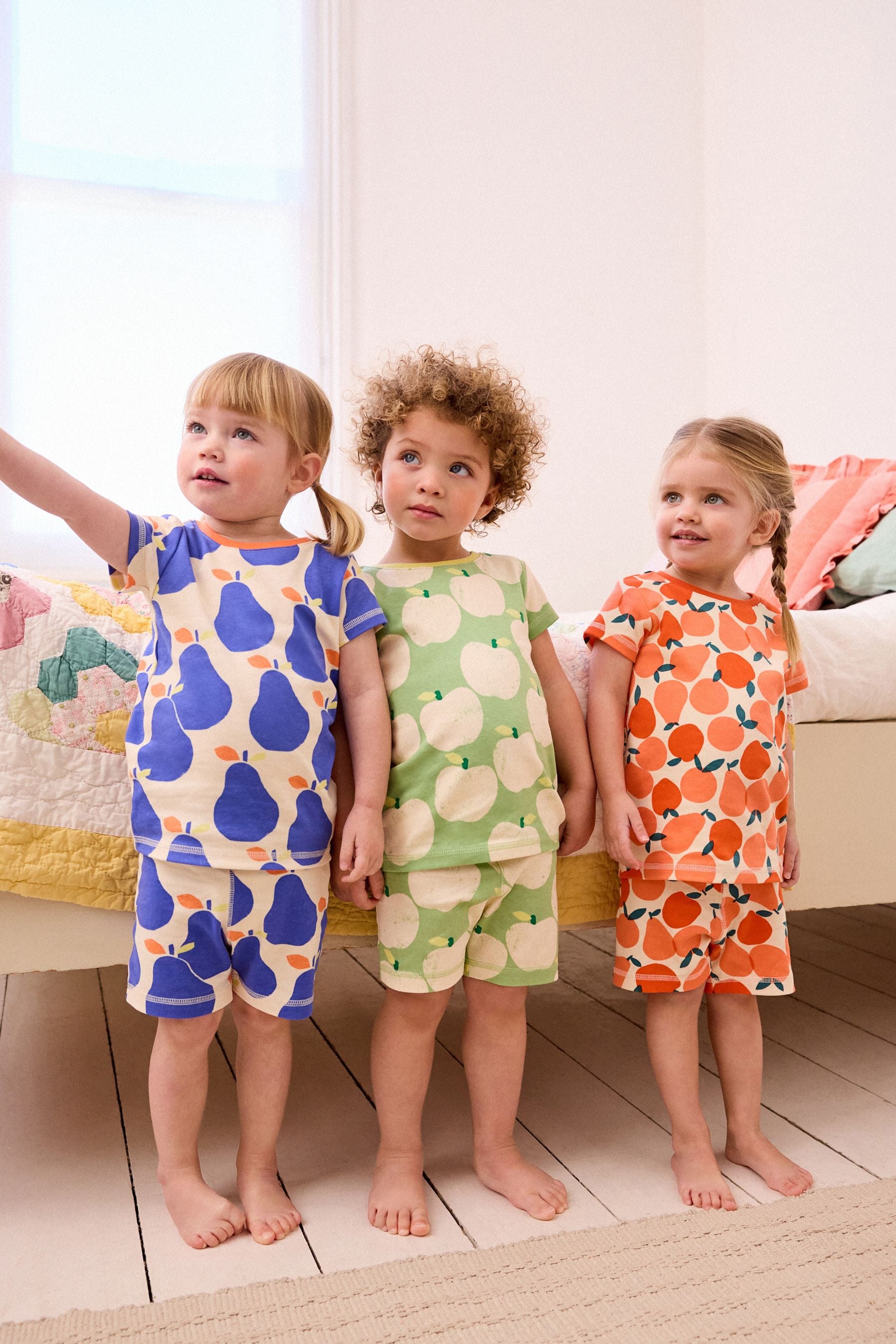 Blue/Red/Green Fruit Short Pyjamas 3 Pack (9mths-12yrs)