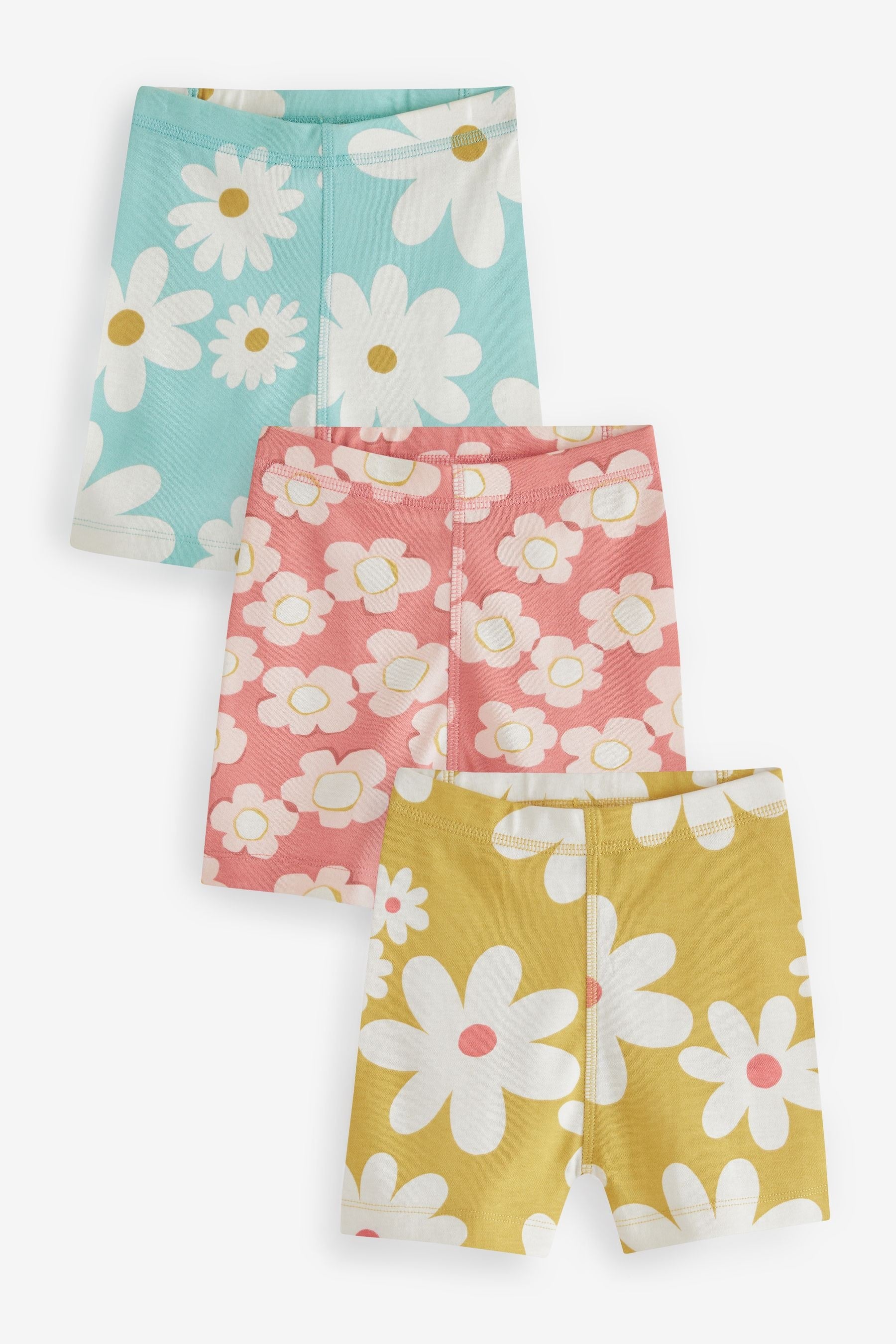 Multi Floral Short 100% Cotton Pyjamas 3 Pack (9mths-8yrs)