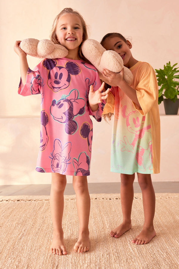 Pink/Orange Minnie Mouse License Nightie 2 Pack (2-16yrs)