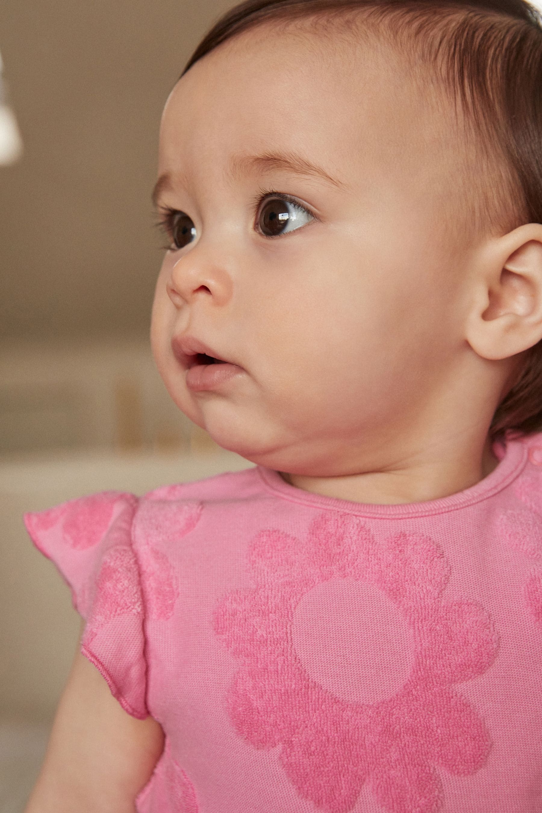 Pink Flower Baby Romper