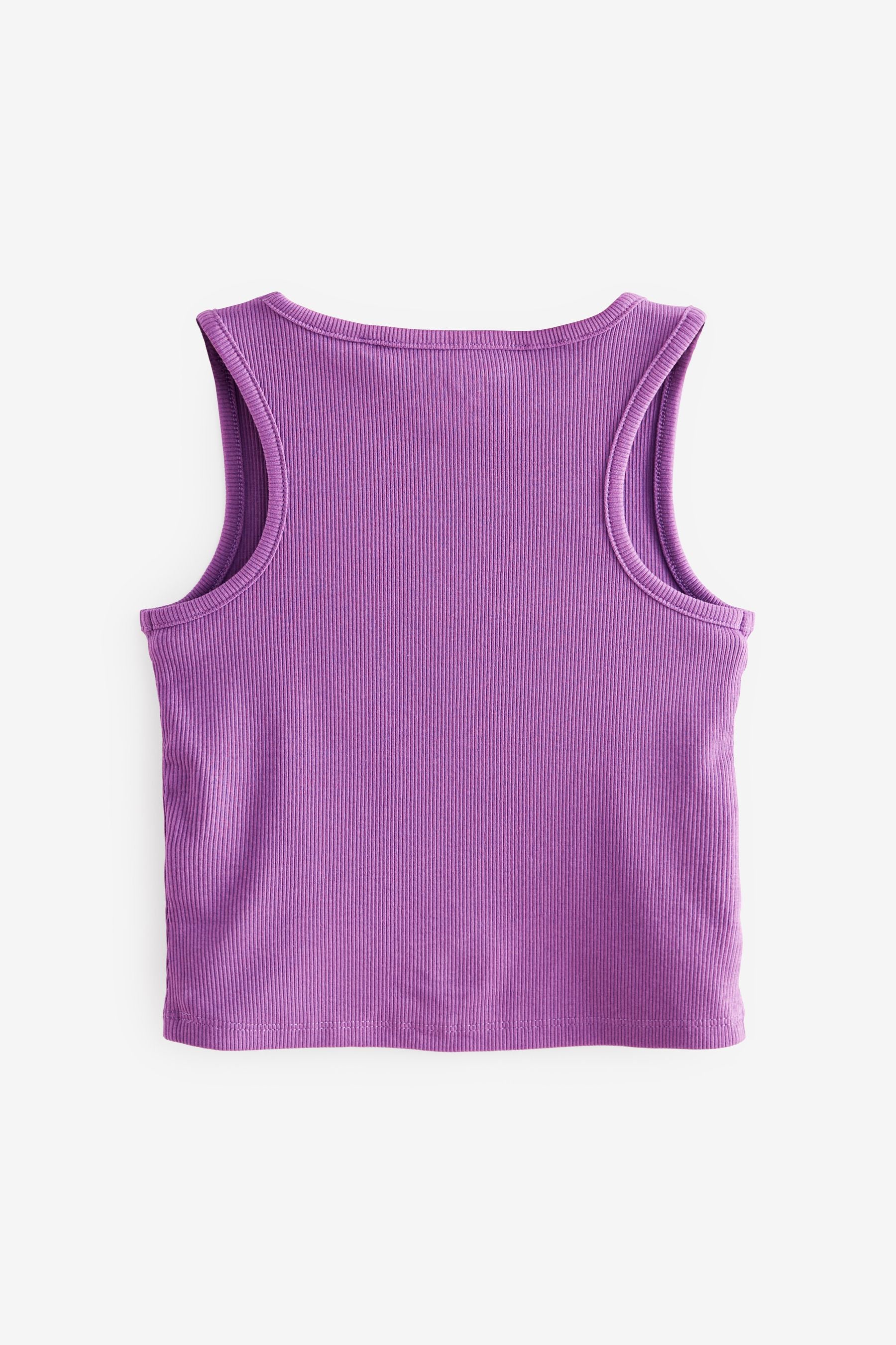 Purple Boxy Rib Vest (3-16yrs)