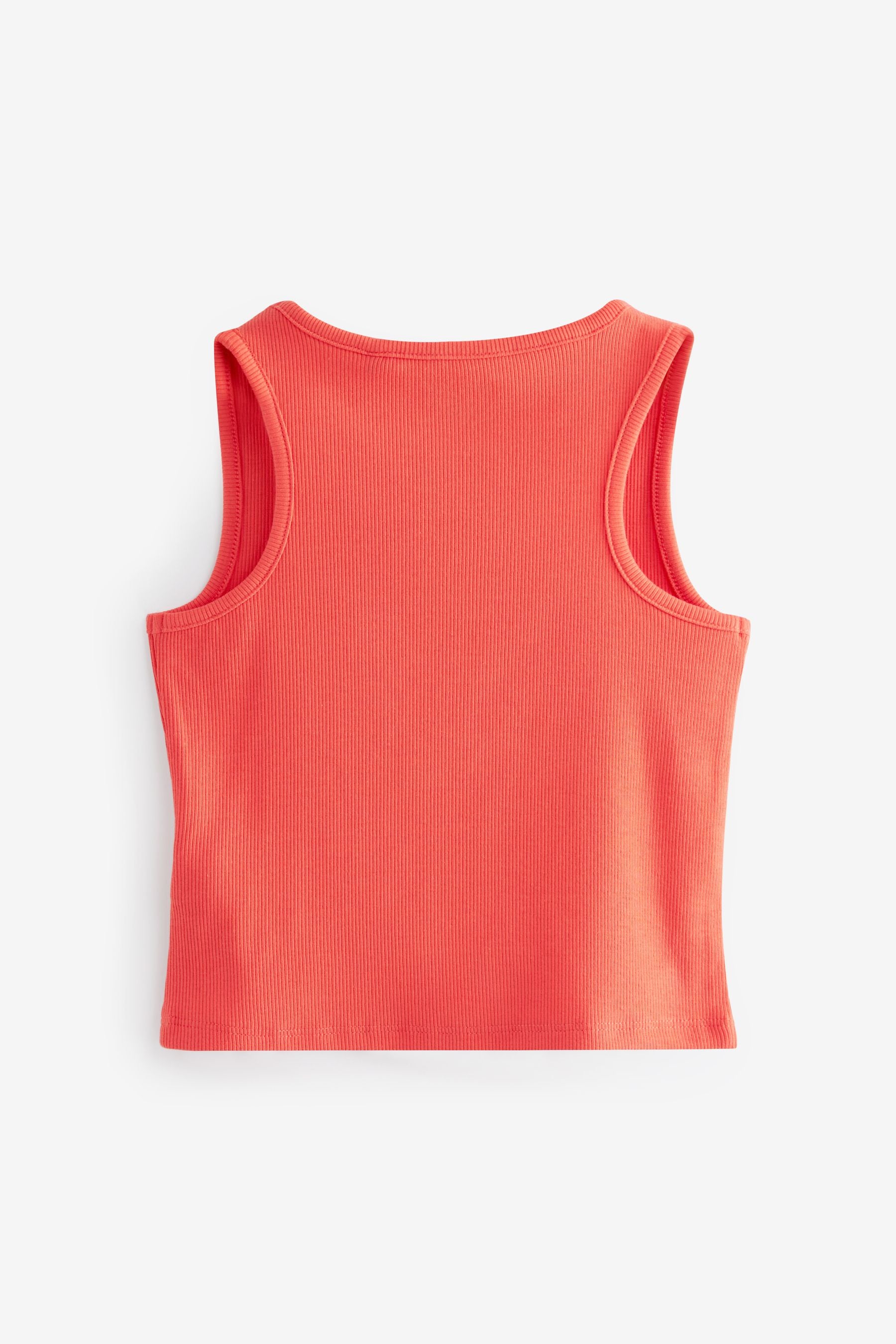 Coral Pink Boxy Rib Vest (3-16yrs)