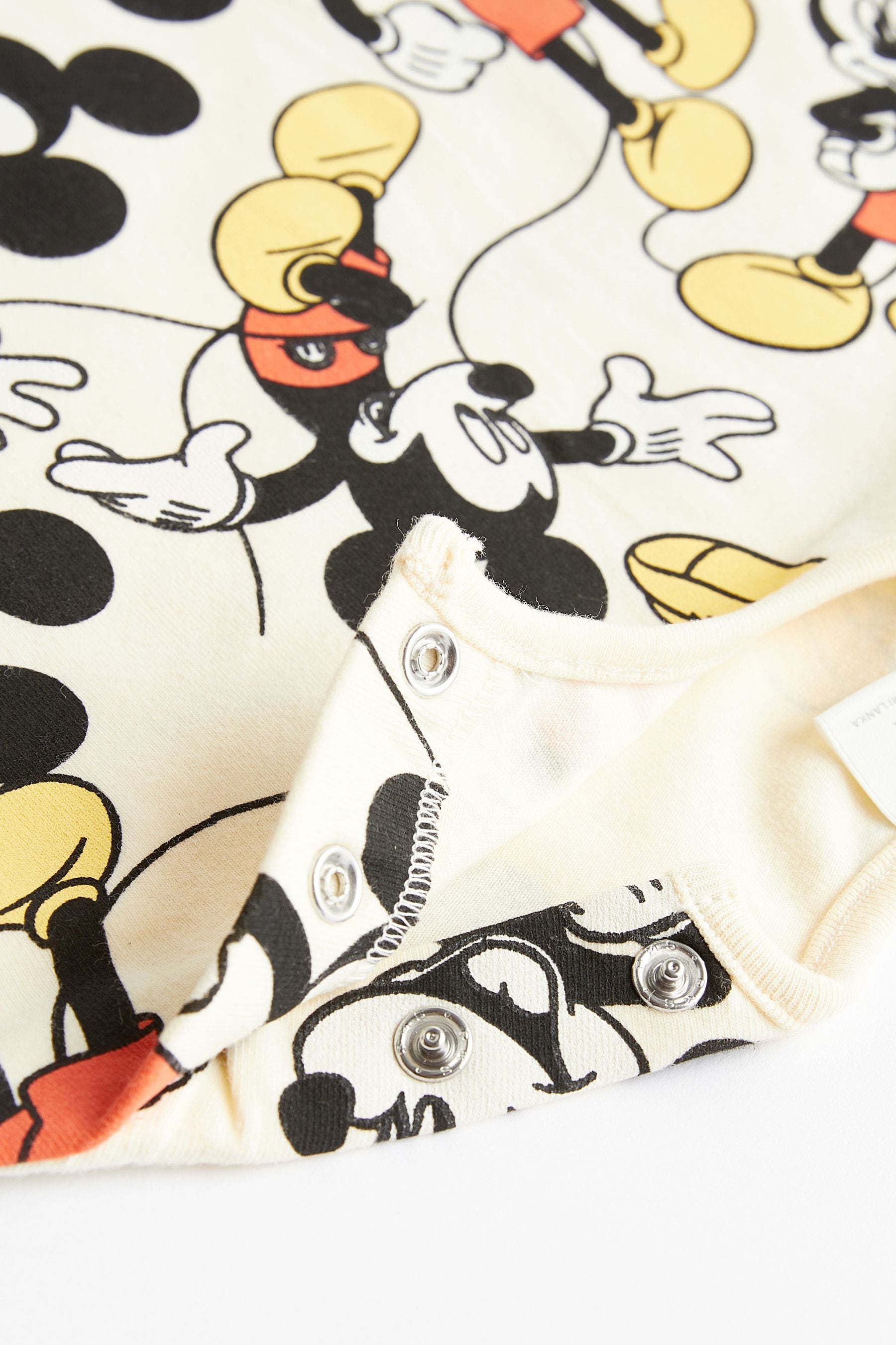 Cream/Blue Mickey Mouse Jersey Baby Rompers 2 Pack