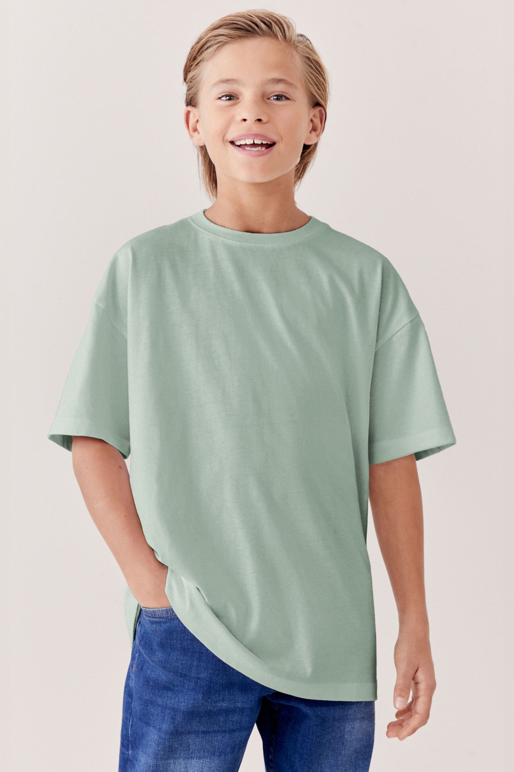 Green Mineral Oversized Fit Short Sleeve T-Shirt (3-16yrs)