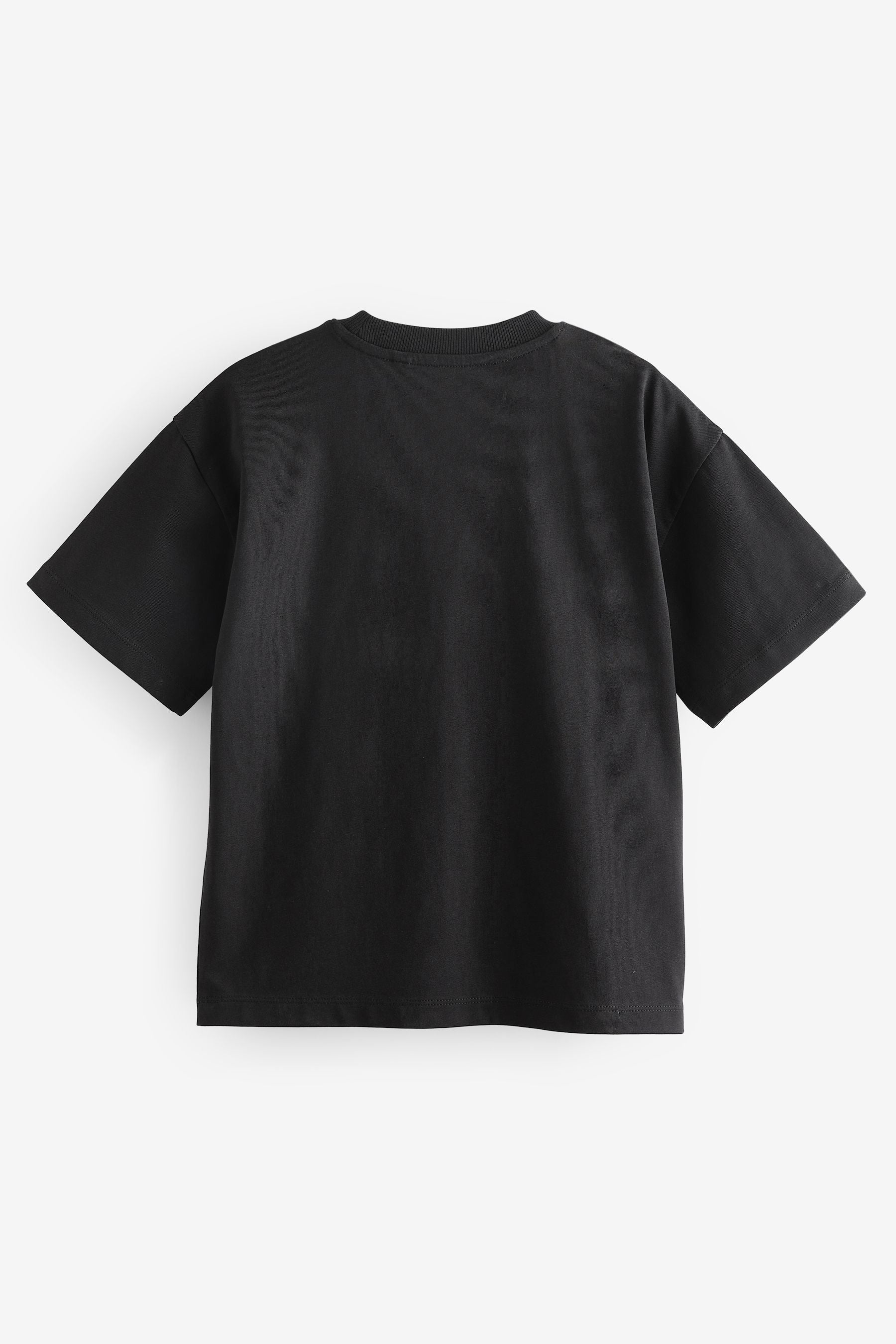 Black Oversized Fit Short Sleeve 100% Cotton T-Shirt (3-16yrs)