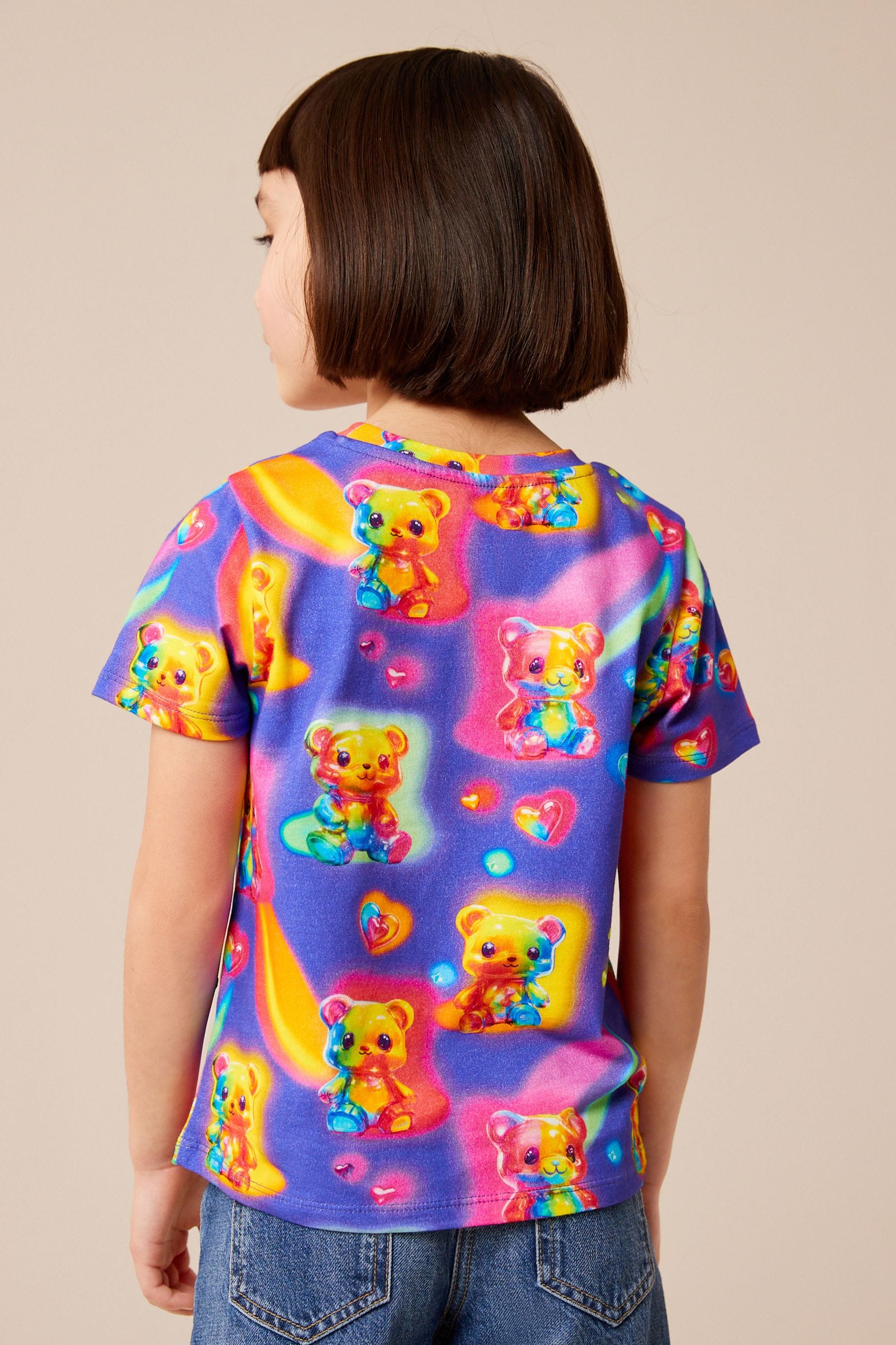 Purple/Rainbow Bears T-Shirt (3-16yrs)