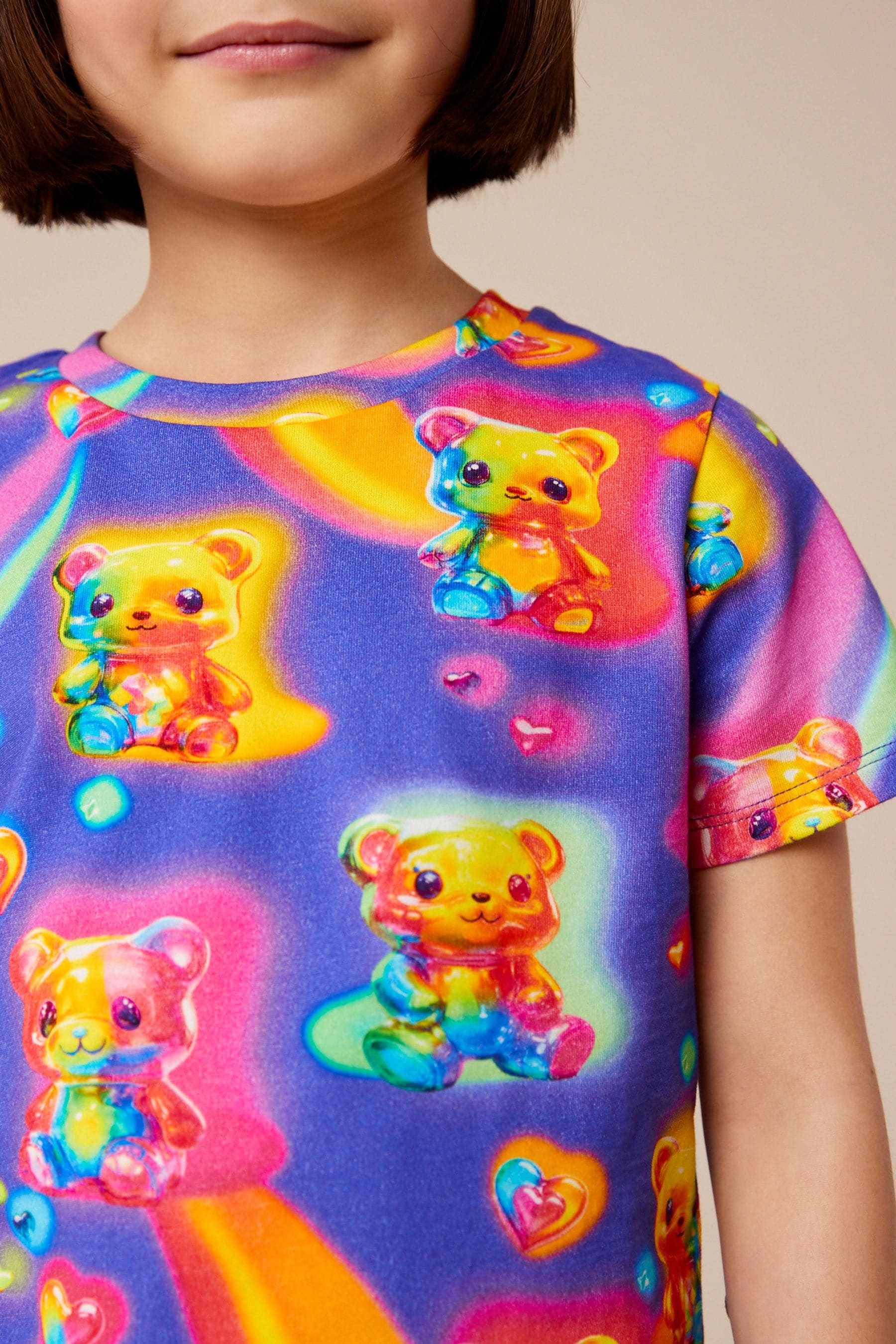 Purple/Rainbow Bears T-Shirt (3-16yrs)