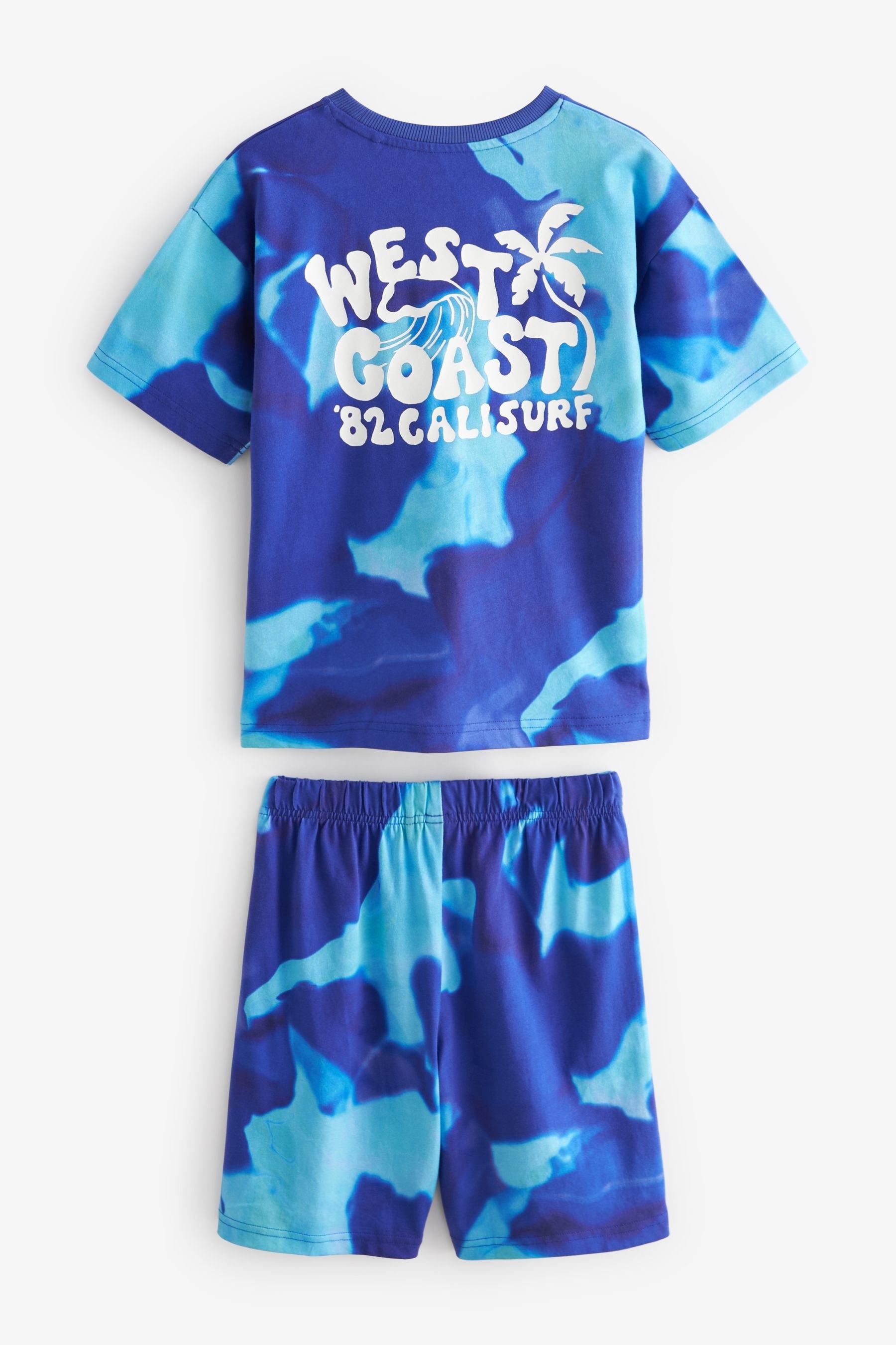 Blue Tie Dye Surf Single Short Pyjamas (3-16yrs)