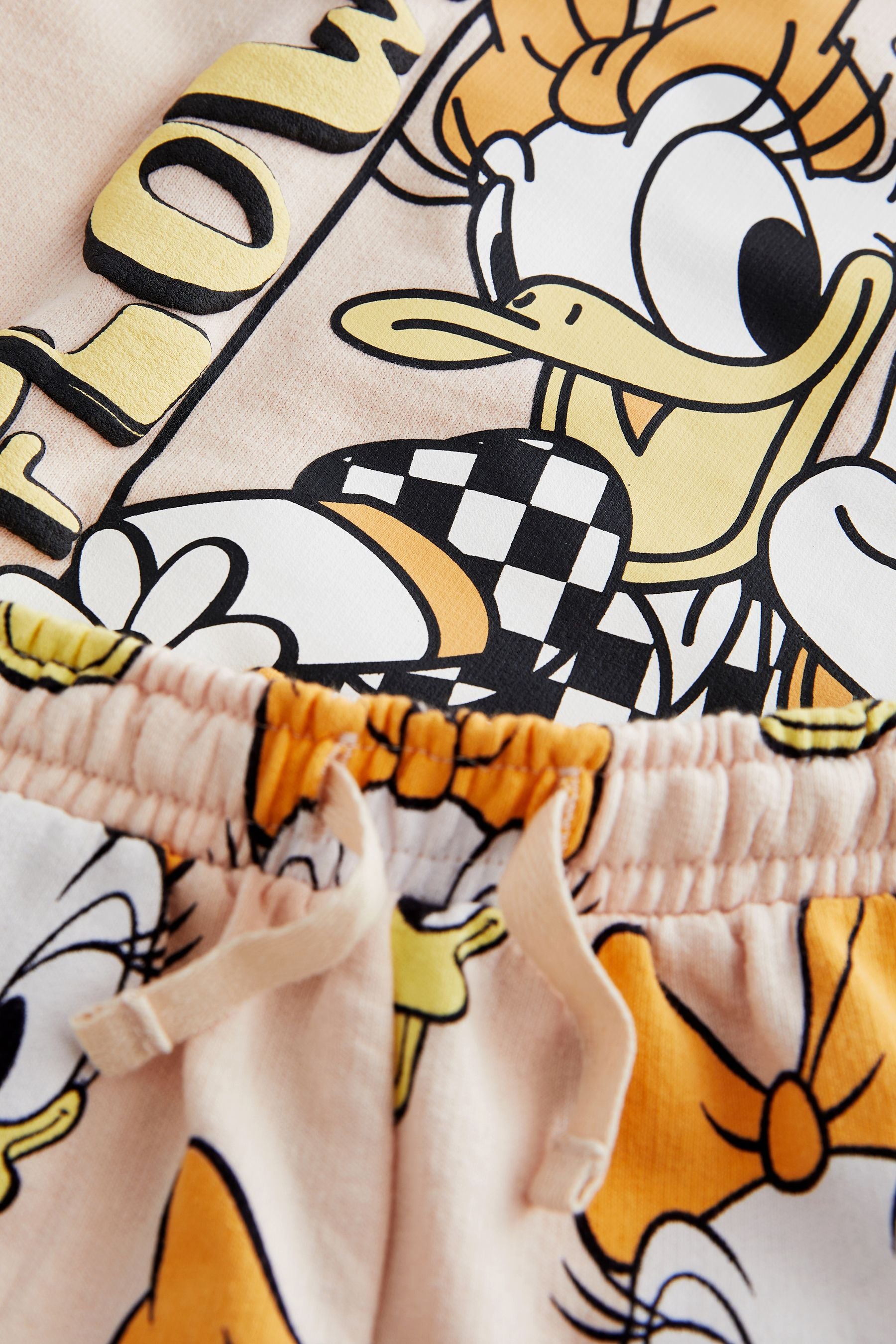 Cream Daisy Duck Crew Neck T-Shirt & Shorts Set (3mths-7yrs)