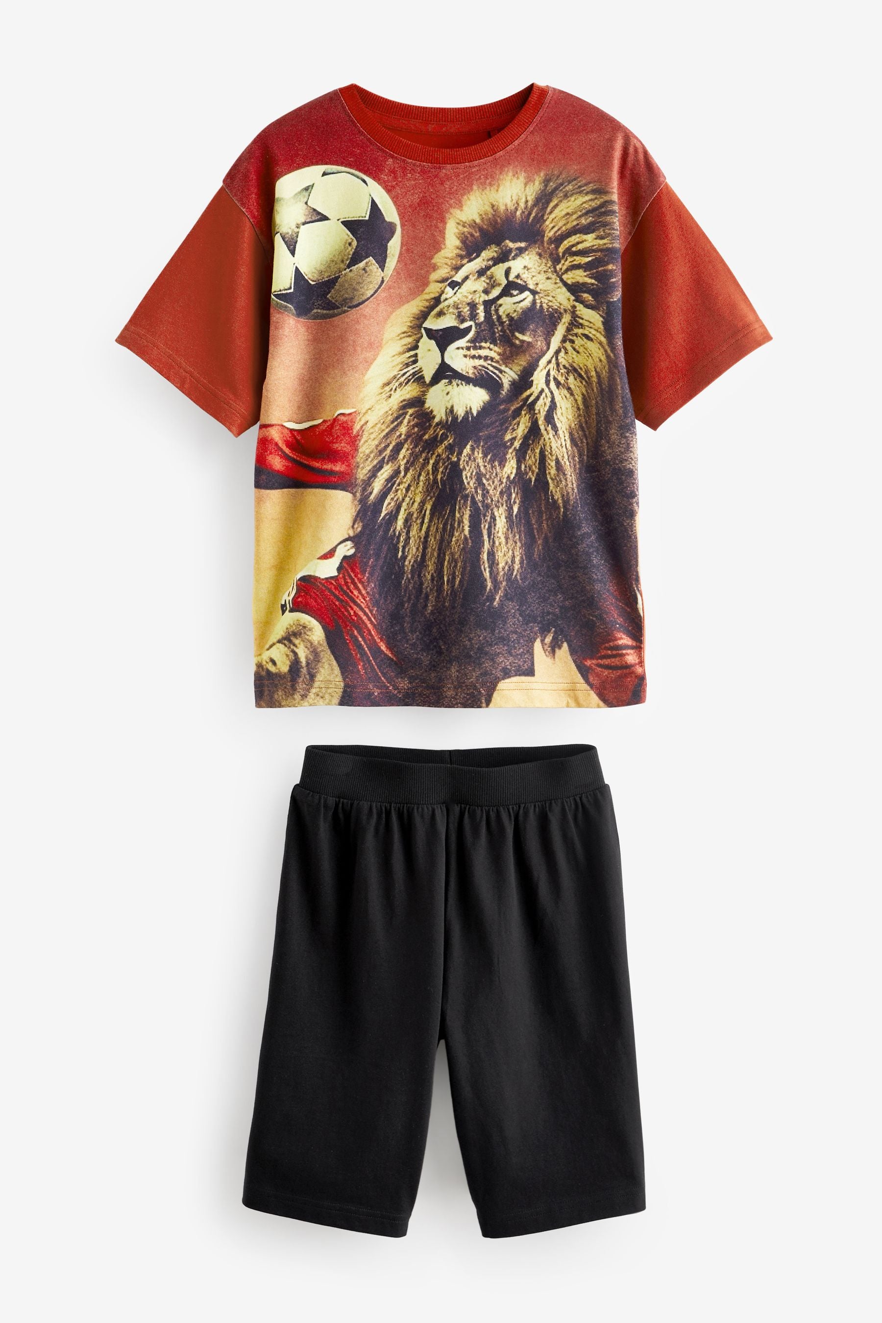 Red England Football Lion Single Short Pyjamas (3-16yrs)