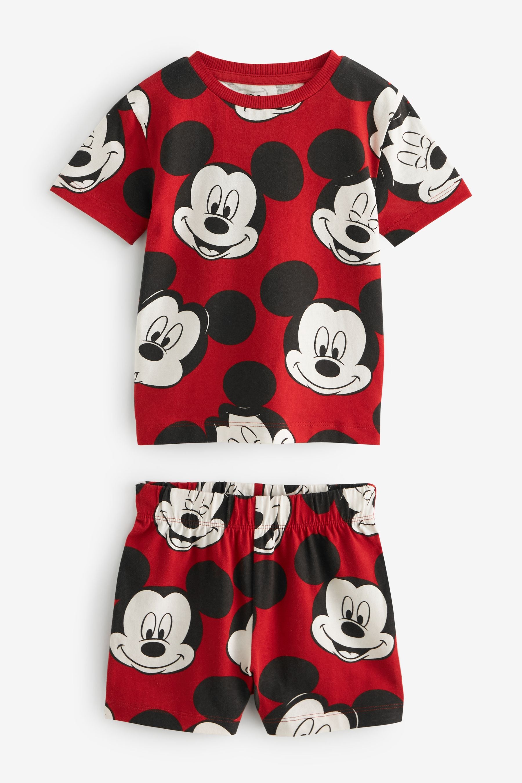 Red/Cream Mickey Mouse Short Pyjamas 3 Pack (9mths-9yrs)