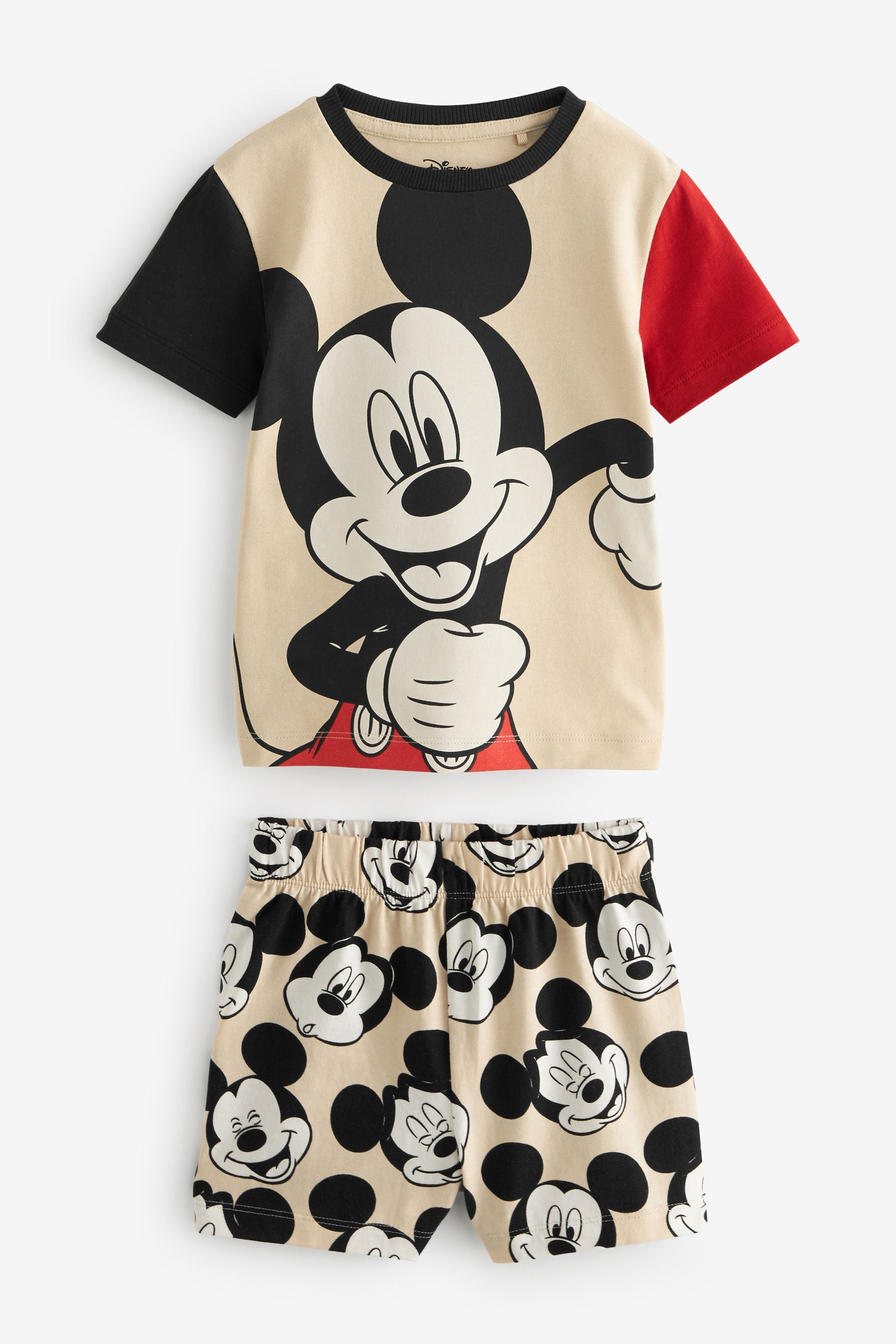 Red/Cream Mickey Mouse Short Pyjamas 3 Pack (9mths-9yrs)