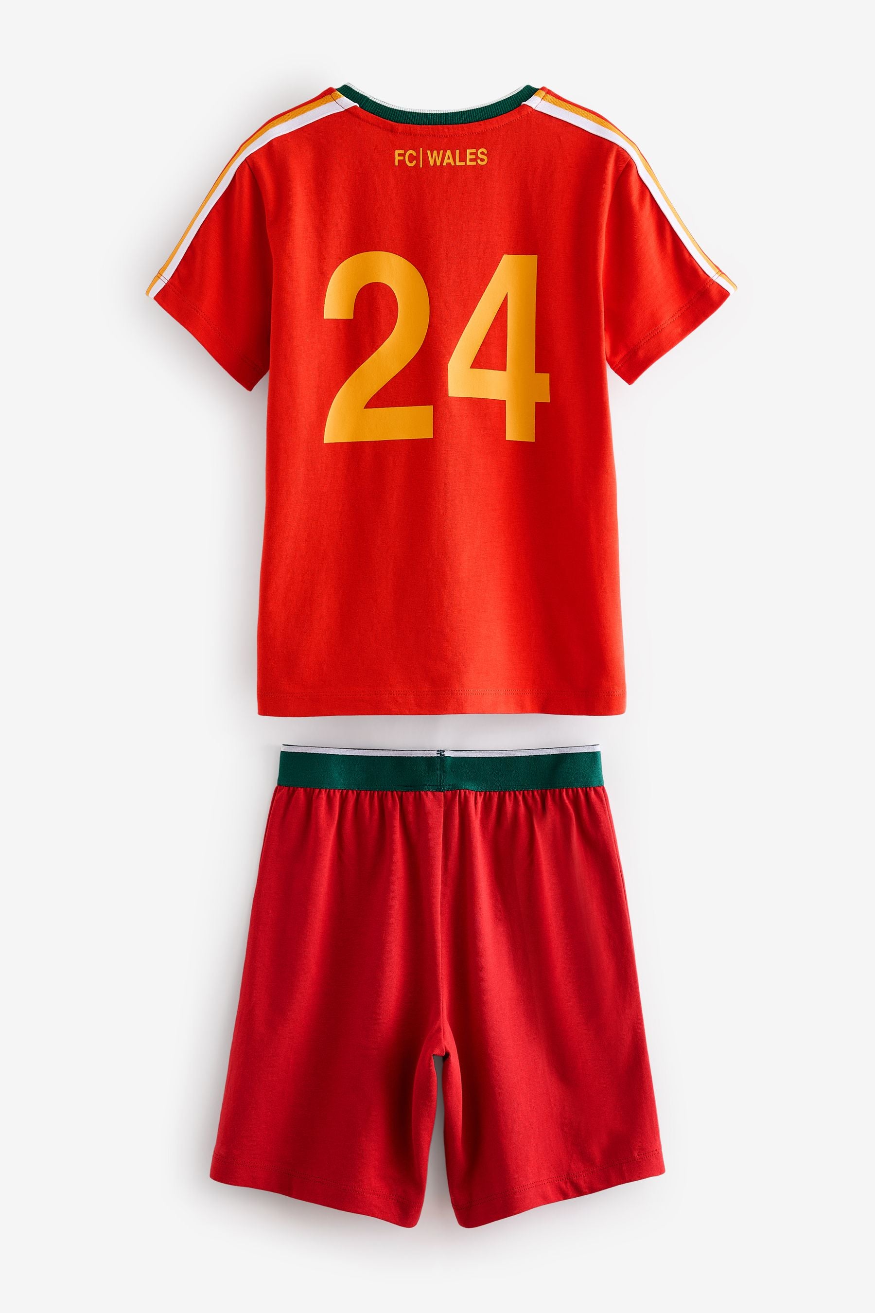 Red Wales Football Short Pyjamas Set (4-14yrs)