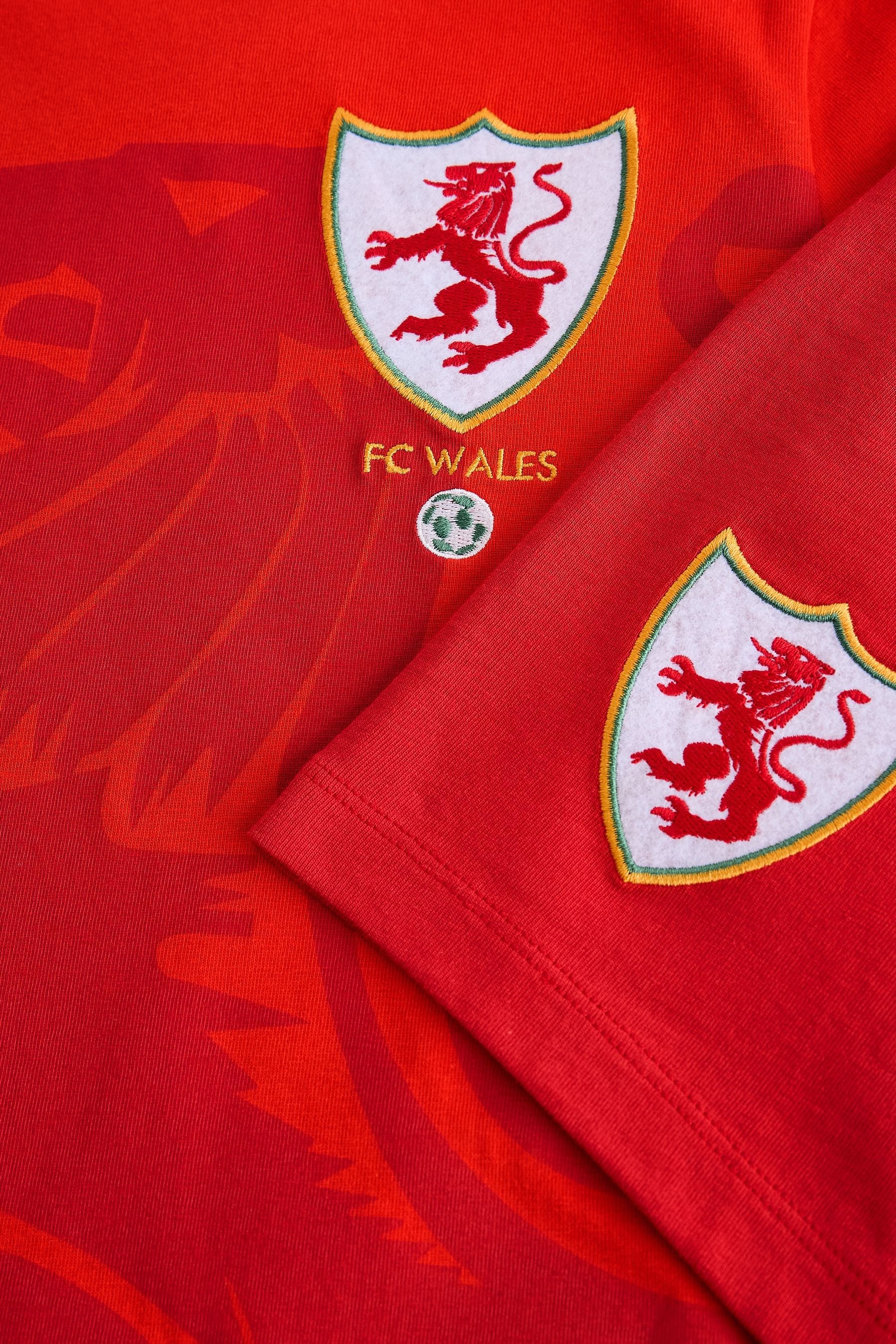 Red Wales Football Short Pyjamas Set (4-14yrs)