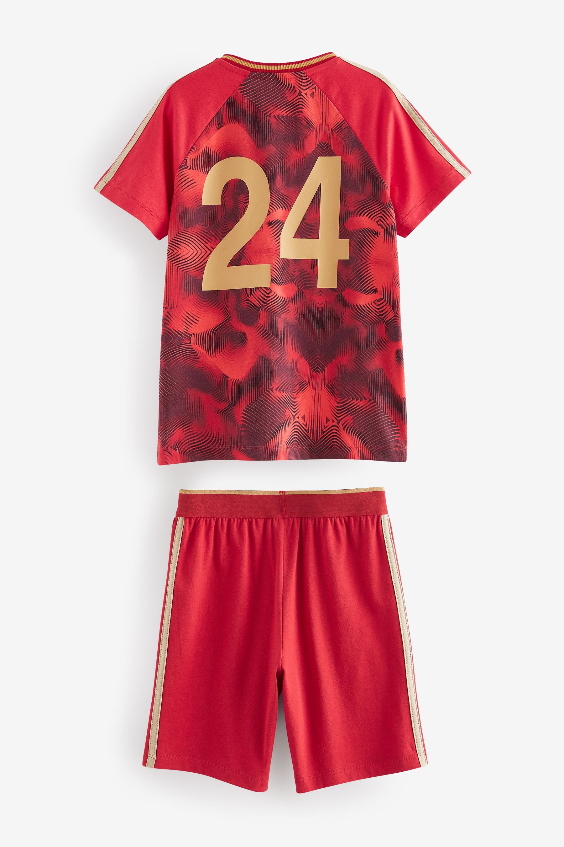 Red/Gold Spain Football Short Pyjamas Set (4-14yrs)