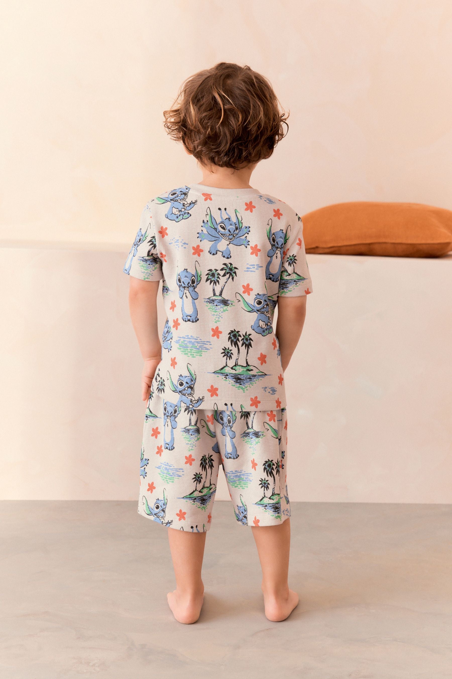 Neutral Lilo & Stitch Single Short Textured Pyjamas (9mths-8yrs)