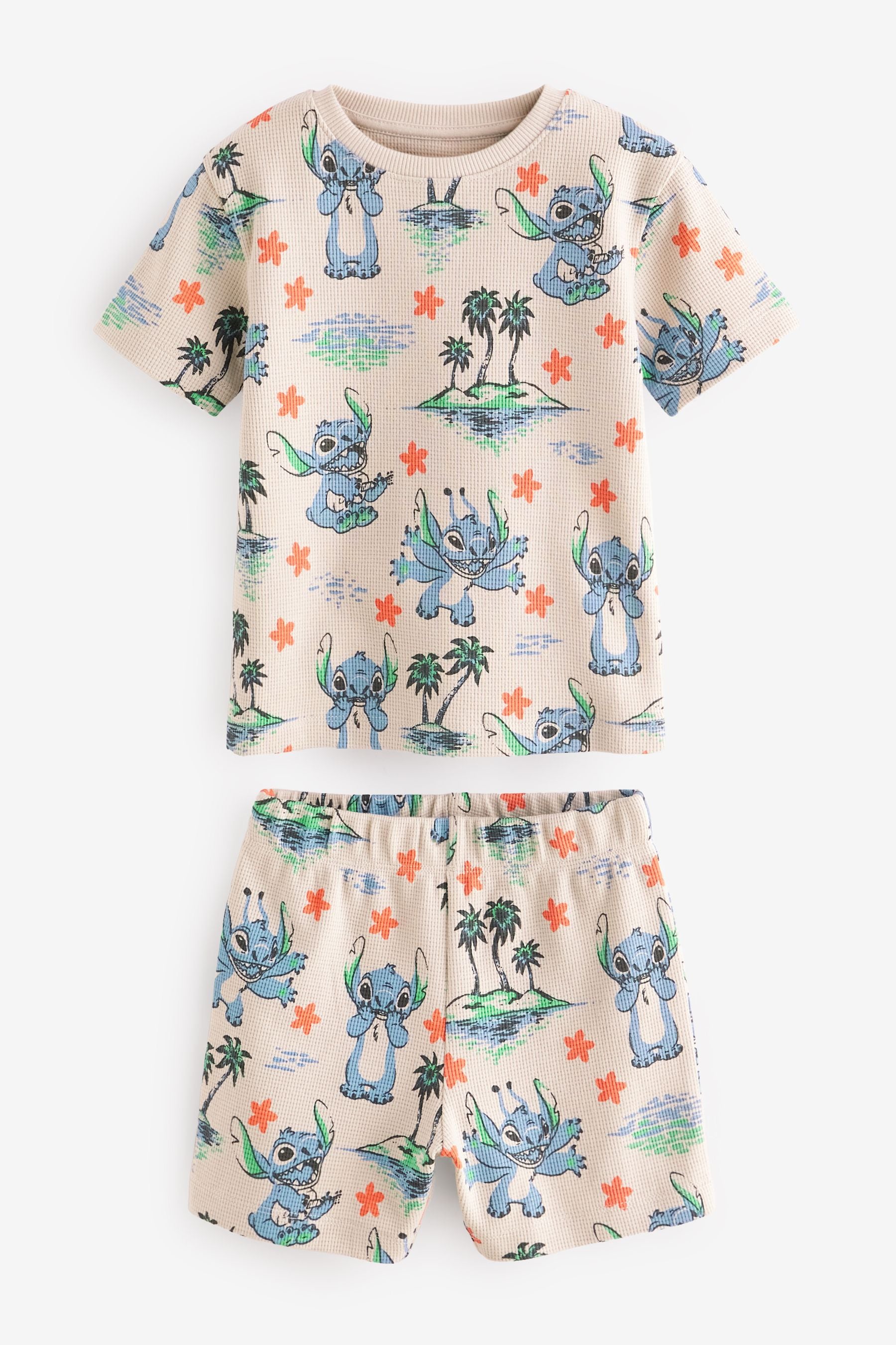 Neutral Lilo & Stitch Single Short Textured Pyjamas (9mths-8yrs)