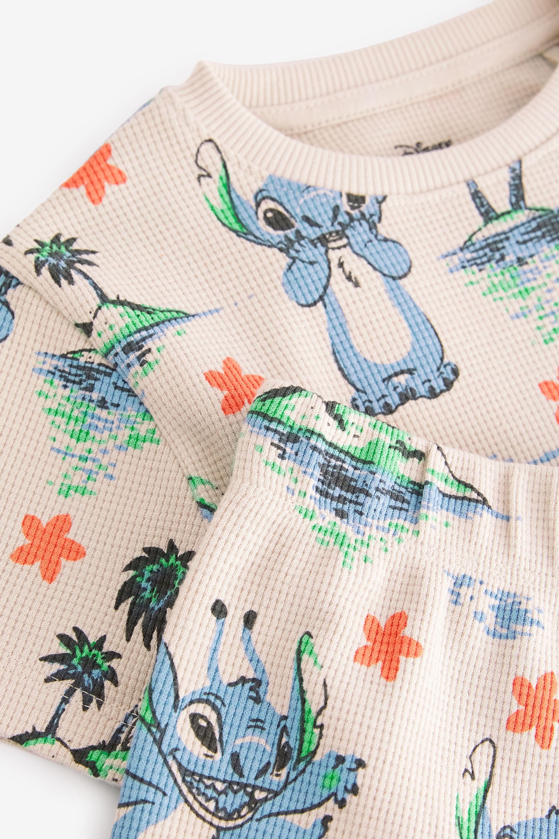 Neutral Lilo & Stitch Single Short Textured Pyjamas (9mths-8yrs)