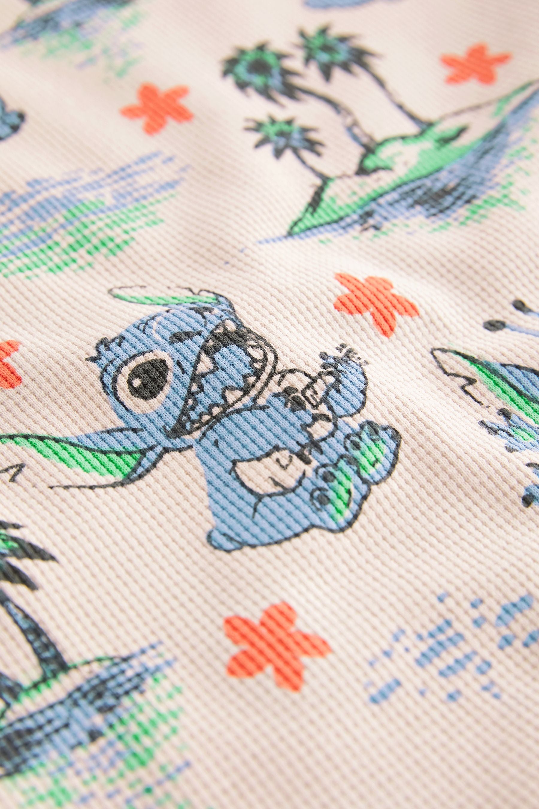 Neutral Lilo & Stitch Single Short Textured Pyjamas (9mths-8yrs)