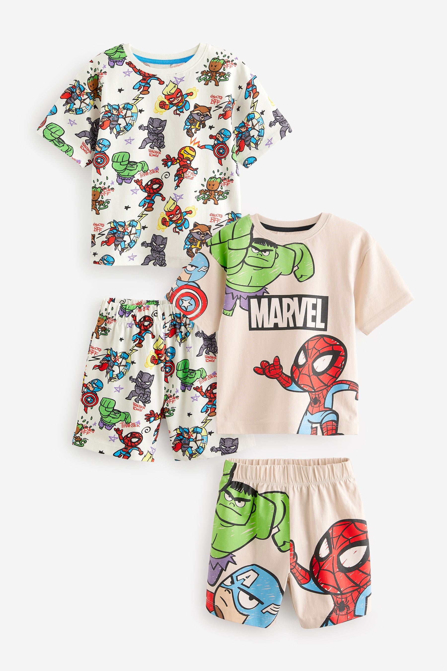 Marvel Neutral Short Pyjamas 2 Pack (12mths-12yrs)