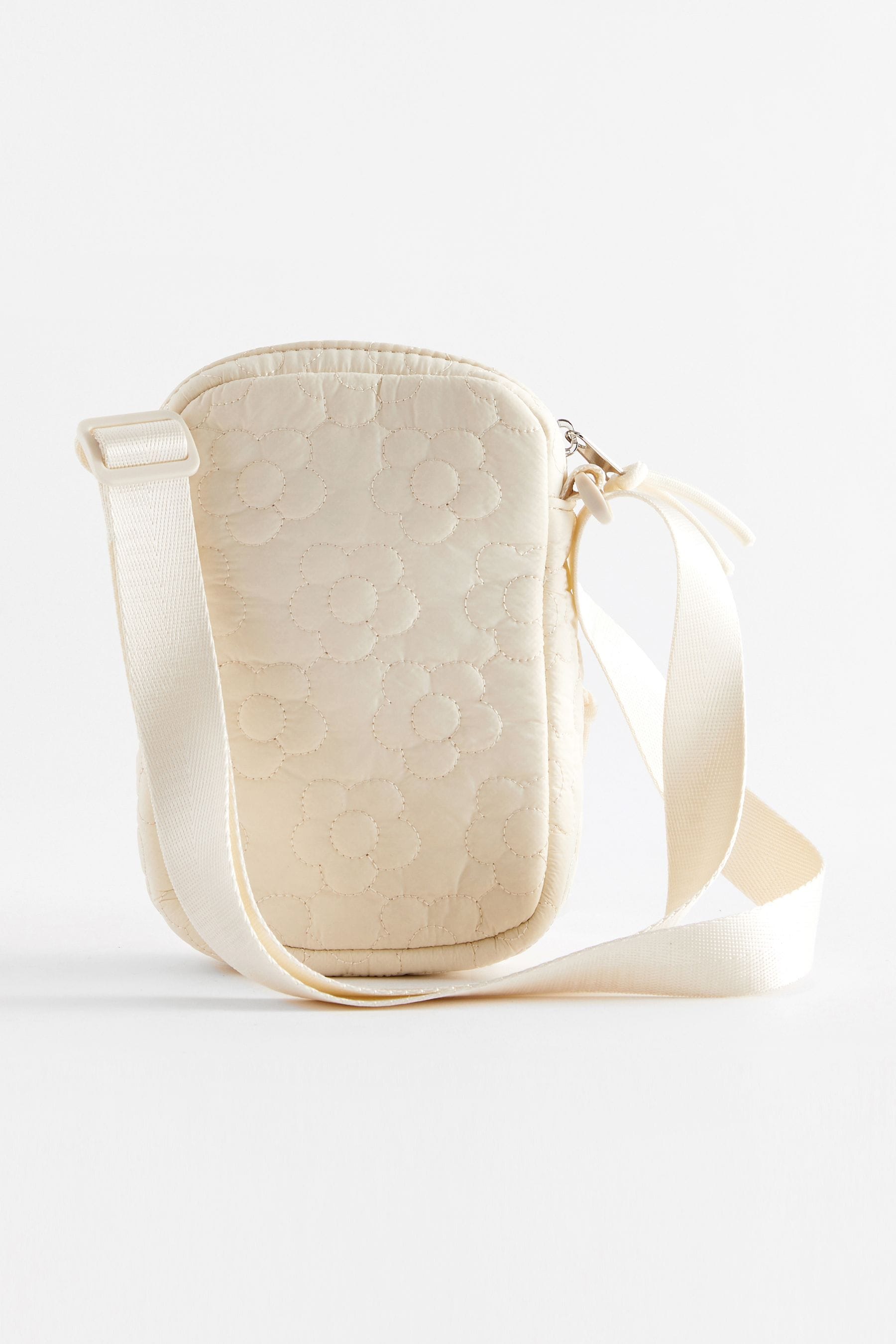 Cream Daisy Quilted Cross-Body Bag