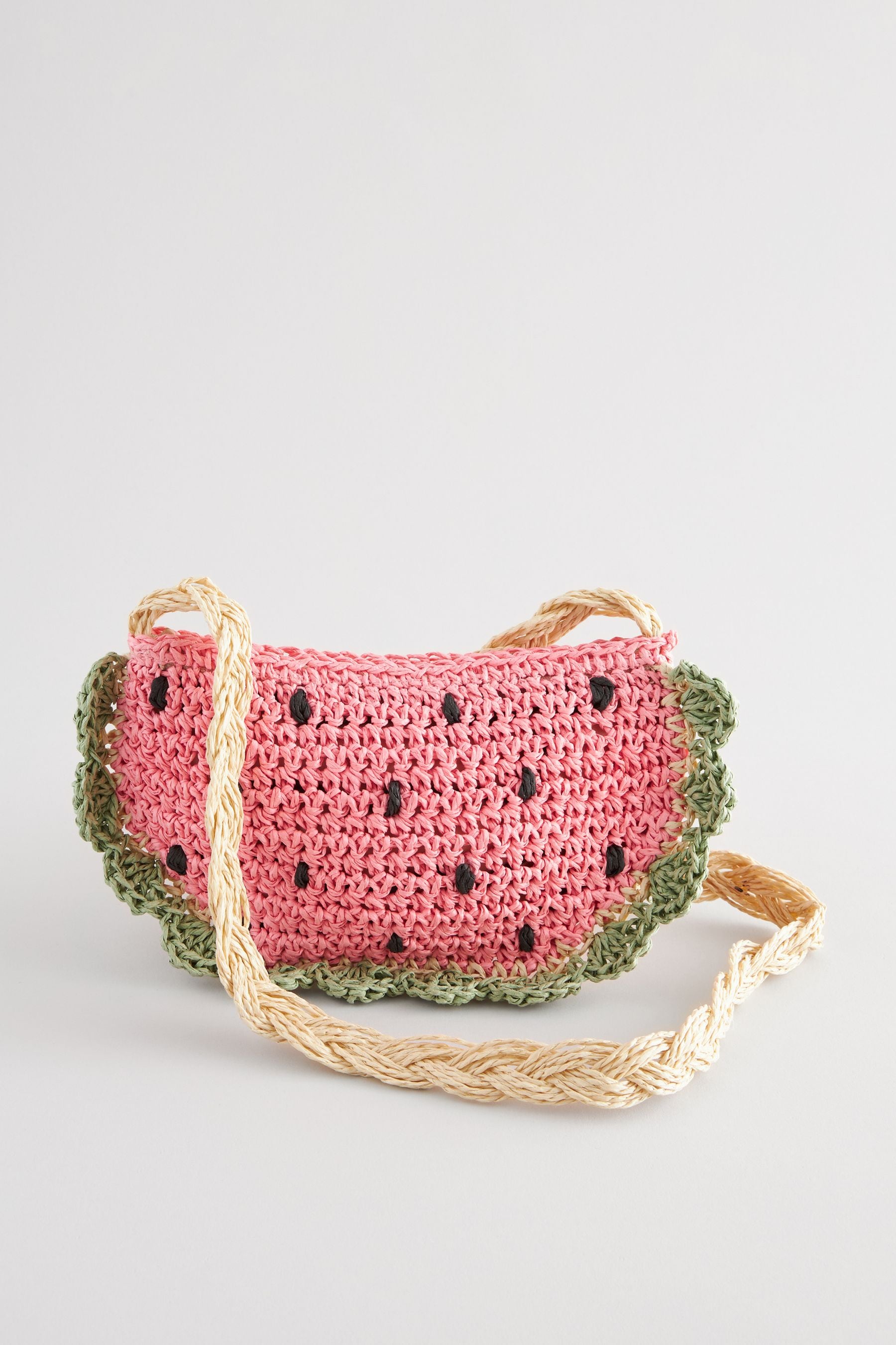 Pink Strawberry Straw Bag