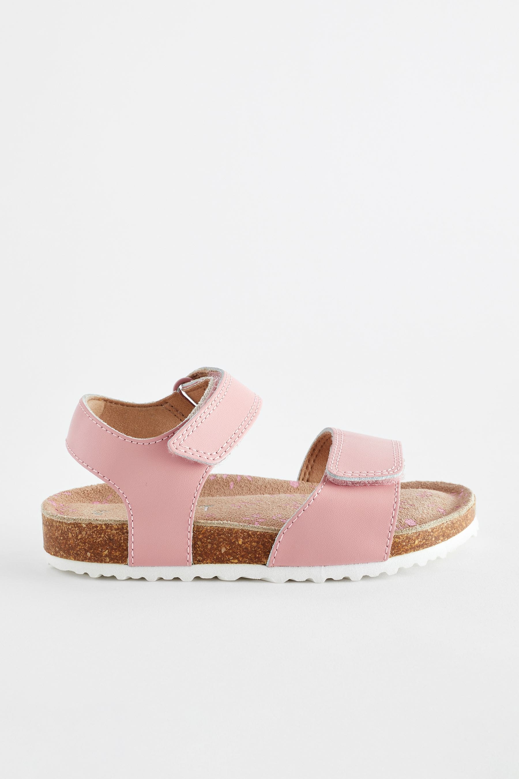 Pink Leather Corkbed Sandals