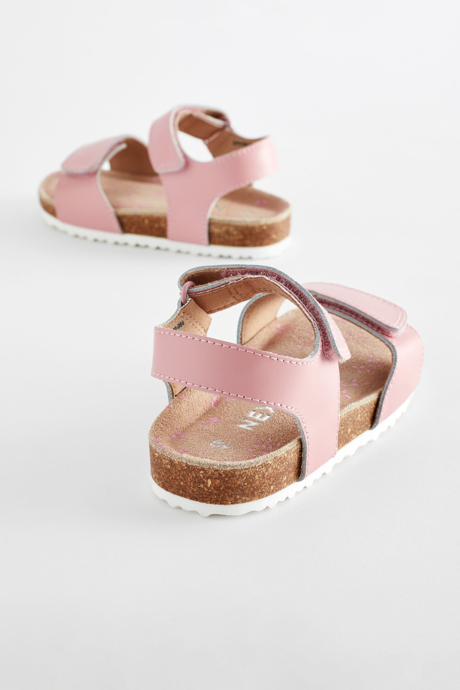 Pink Leather Corkbed Sandals