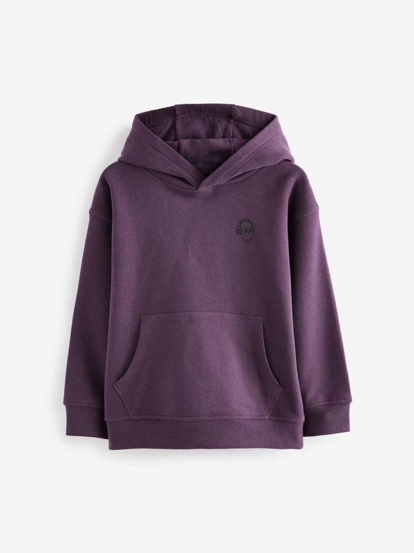 Purple Plain Jersey Hoodie (3-16yrs)