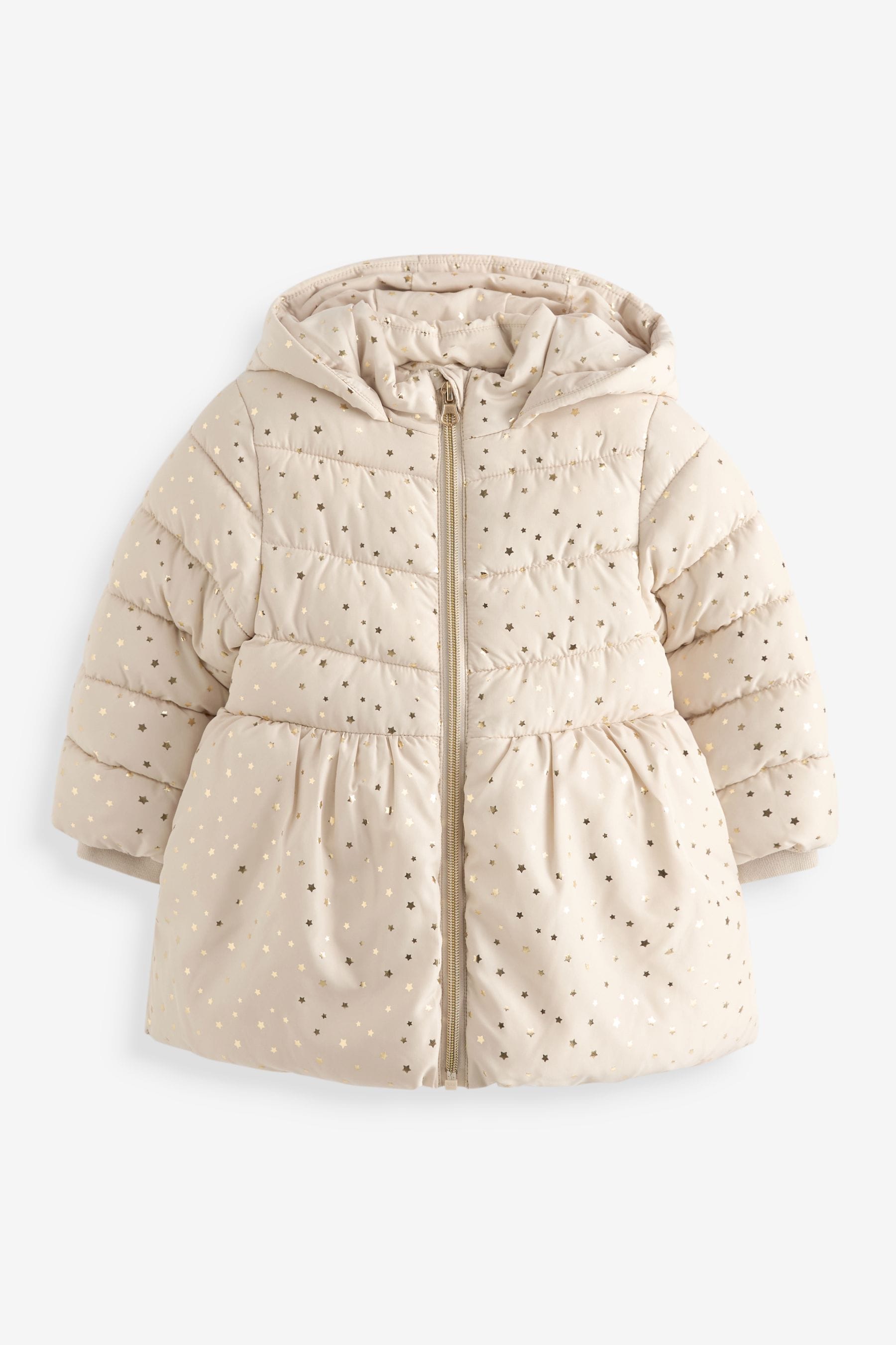 Cream Shower Resistant Foil Skirted Coat (3mths-7yrs)