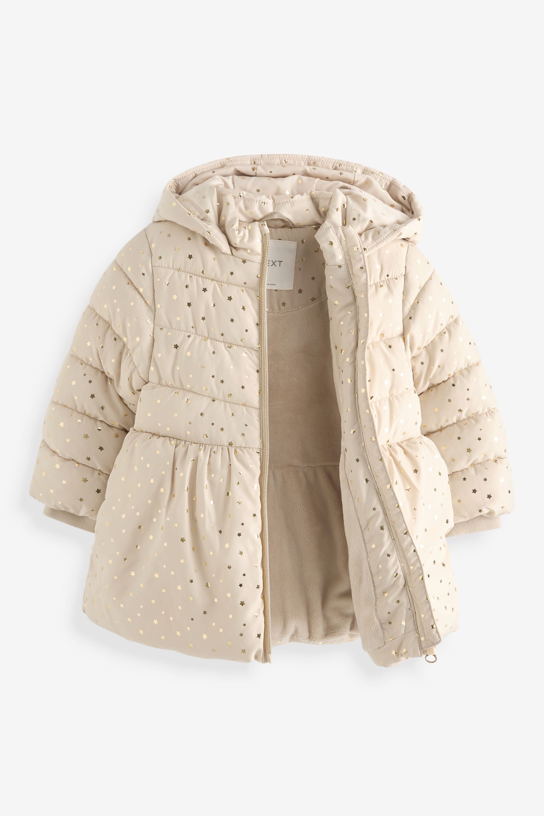 Cream Shower Resistant Foil Skirted Coat (3mths-7yrs)