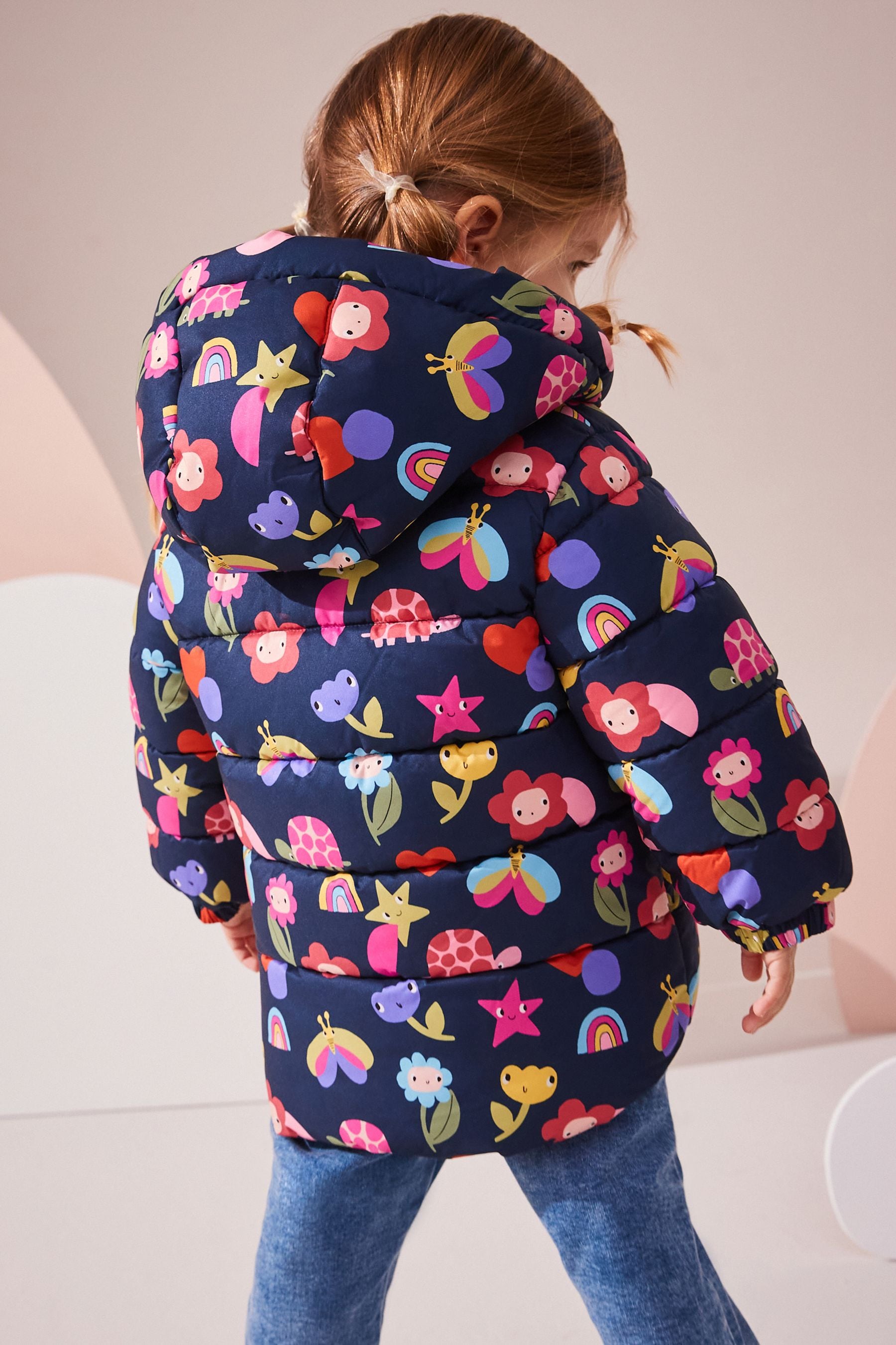 Multi Navy Shower Resistant Padded Coat (3mths-7yrs)