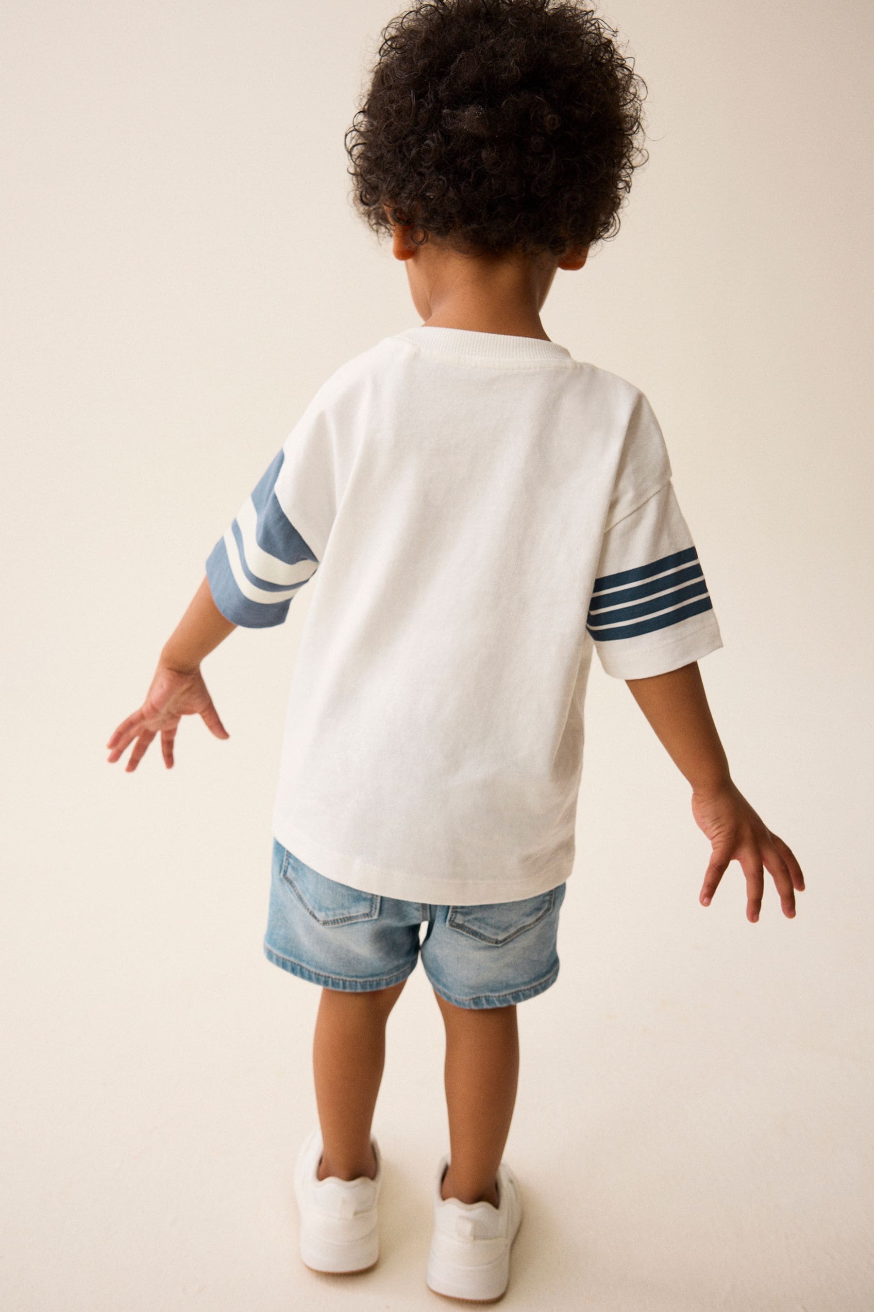 Blue/White Short Sleeve Varsity T-Shirt (3mths-7yrs)