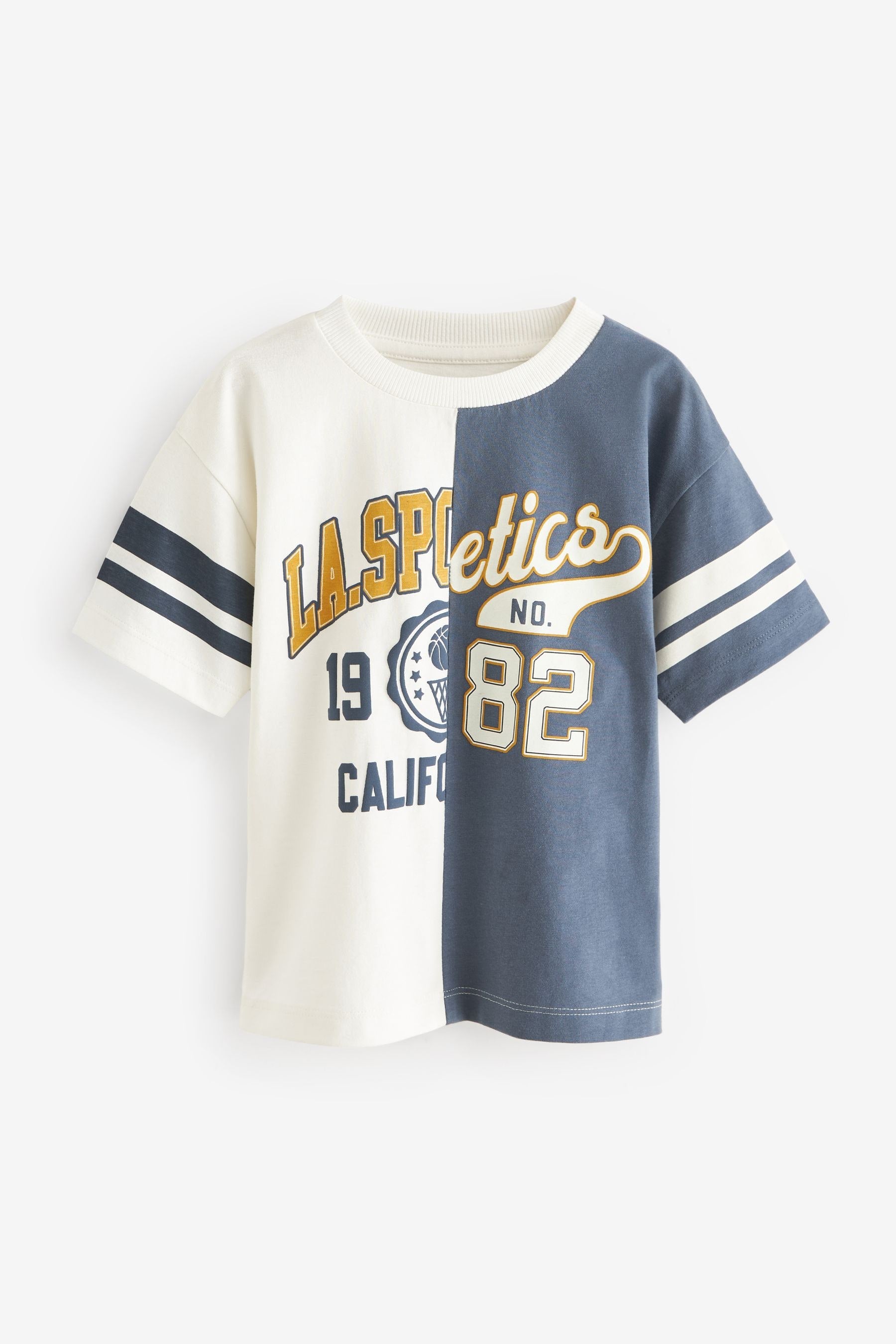 Blue/White Short Sleeve Varsity T-Shirt (3mths-7yrs)