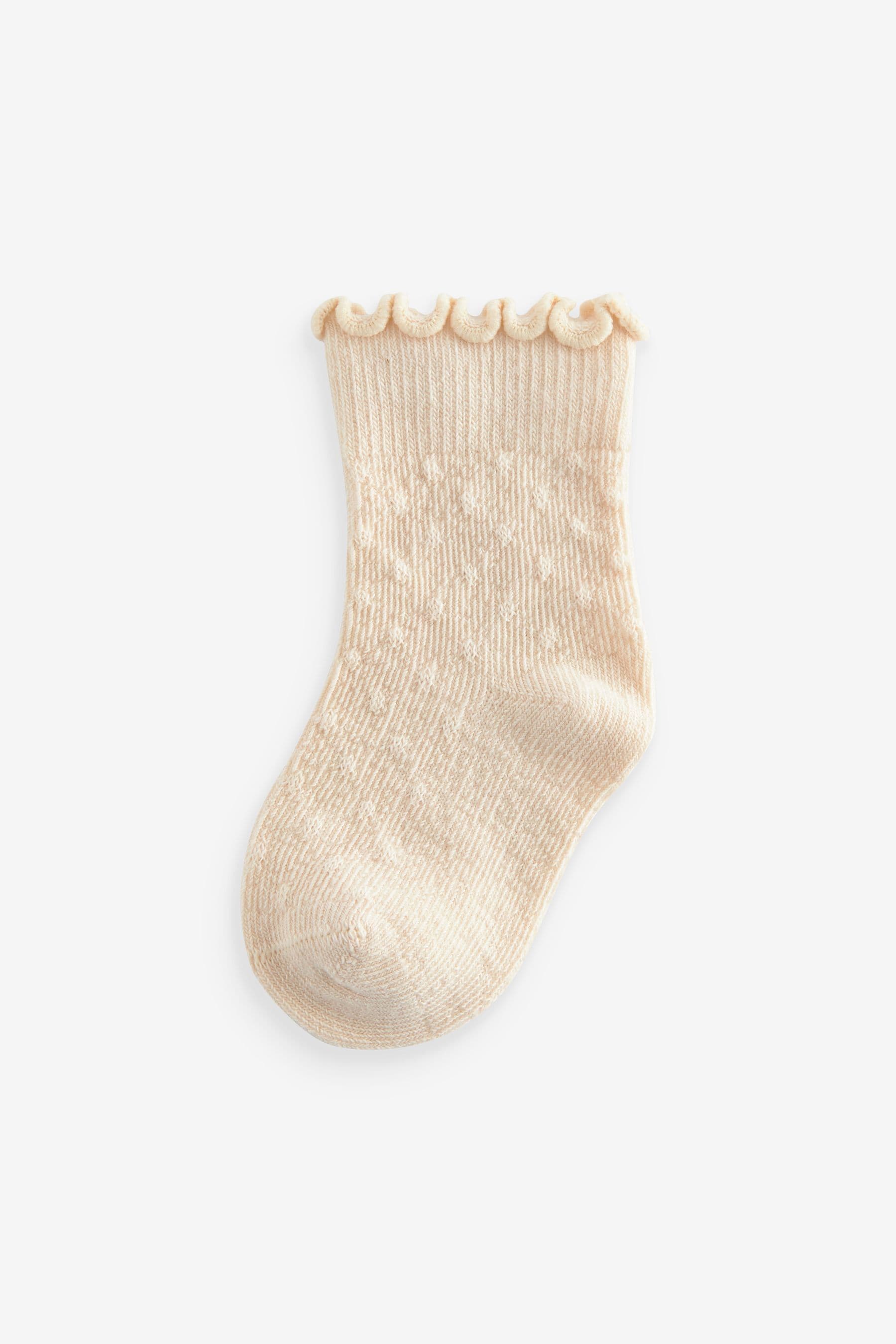 Neutral Baby Frill Top Socks 7 Pack (0mths-2yrs)