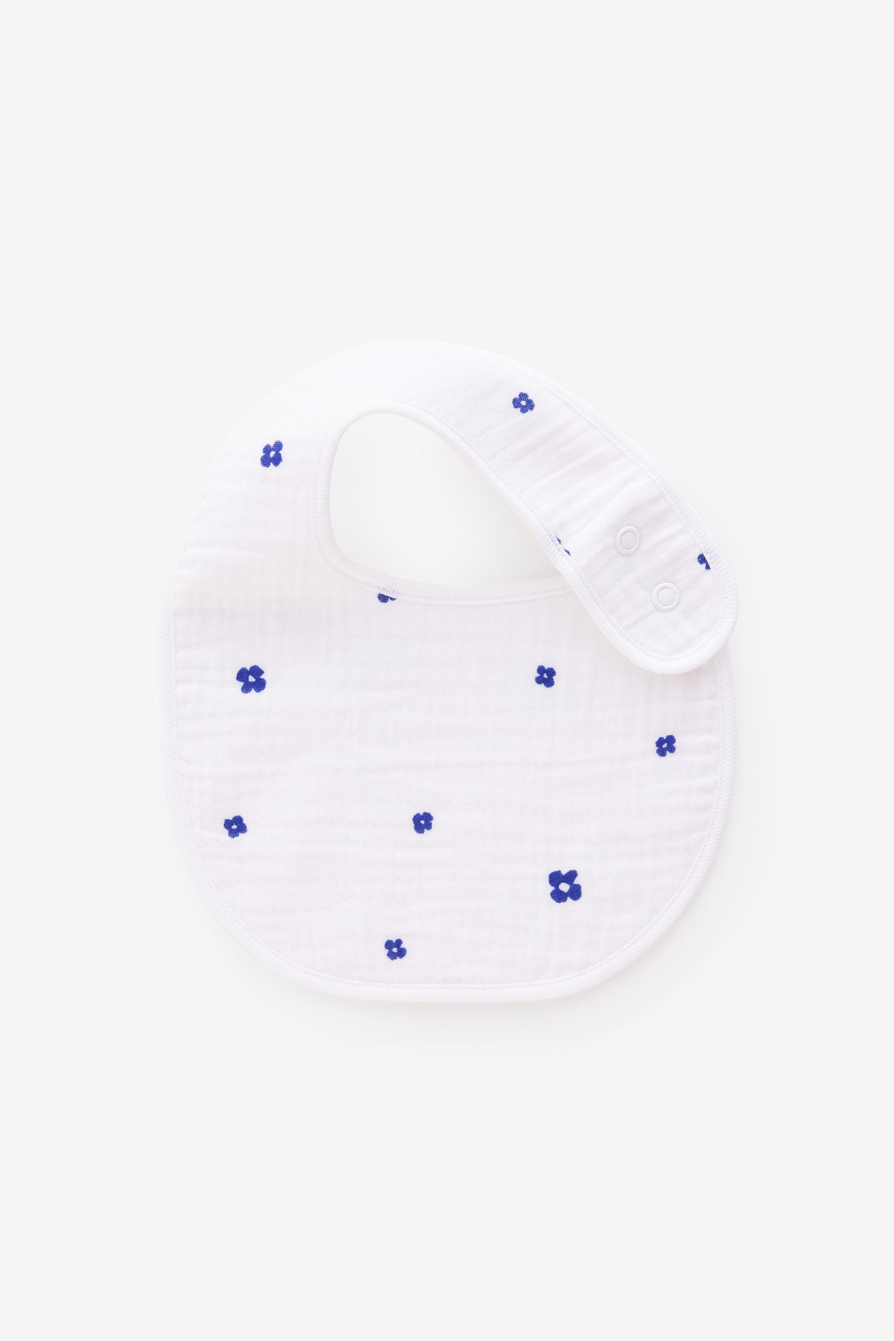 Blue Muslin Dribble Baby Bibs 3 Pack