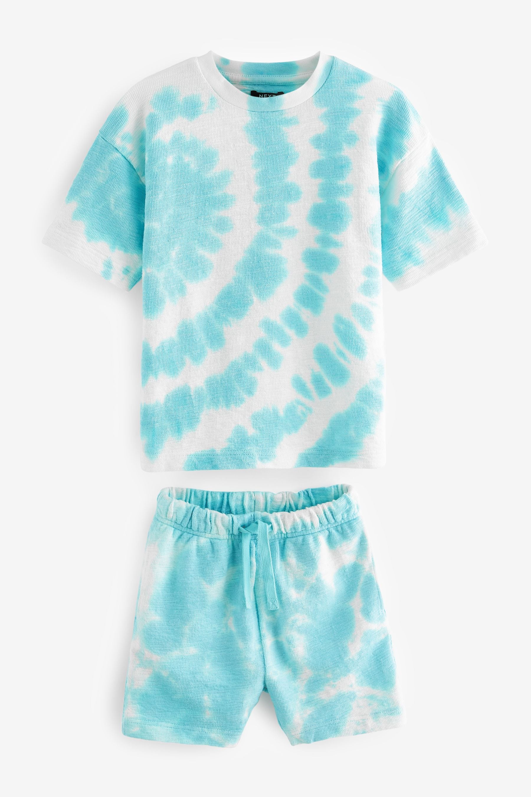 Blue Tie Dye 100% Cotton T-Shirt And Shorts Set (3mths-7yrs)